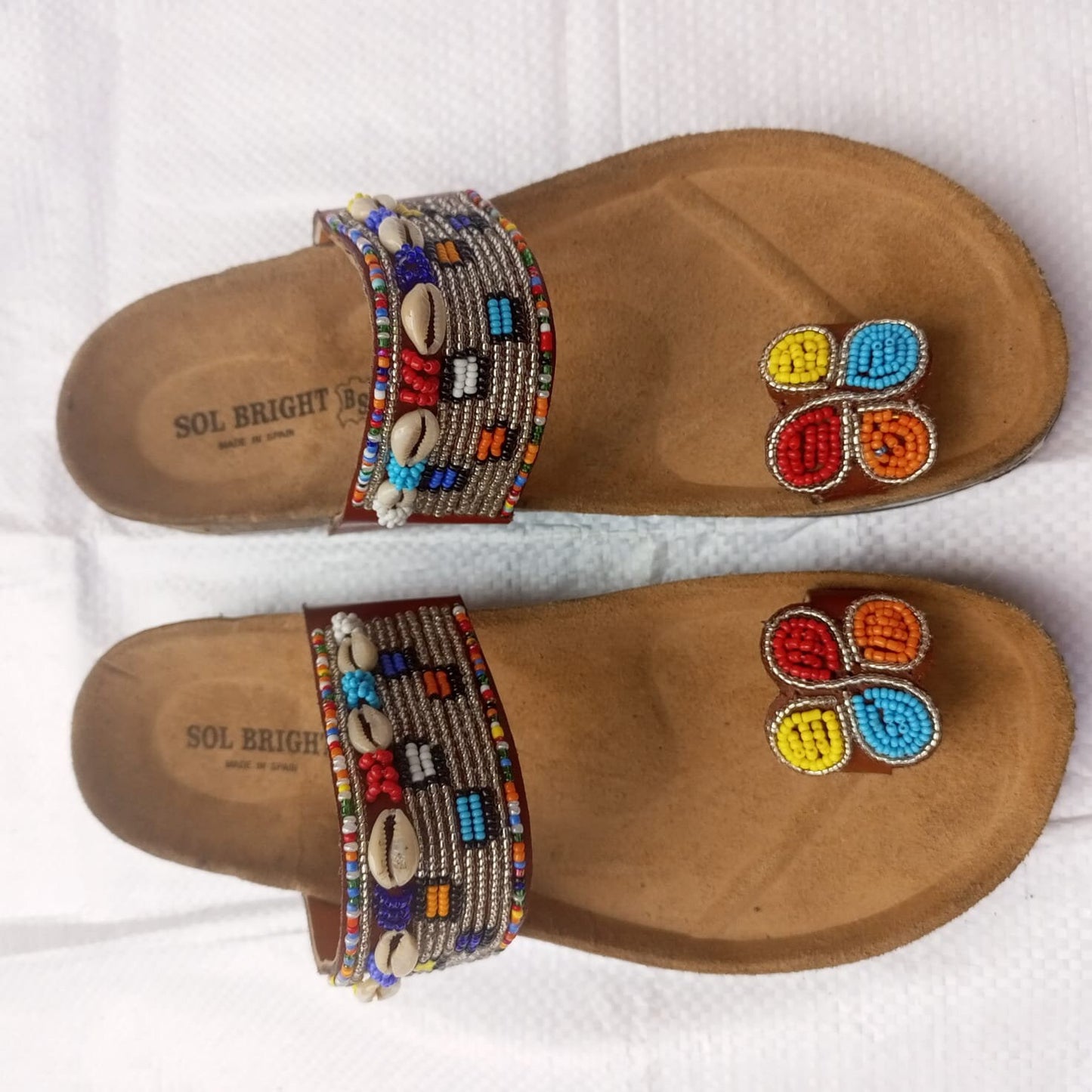 Handmade African Beaded Sandals/Authentic Maasai-Style Leather Flip-Flops Women/Boho Beach Sandals/Comfortable Summer Sandal African Gifts