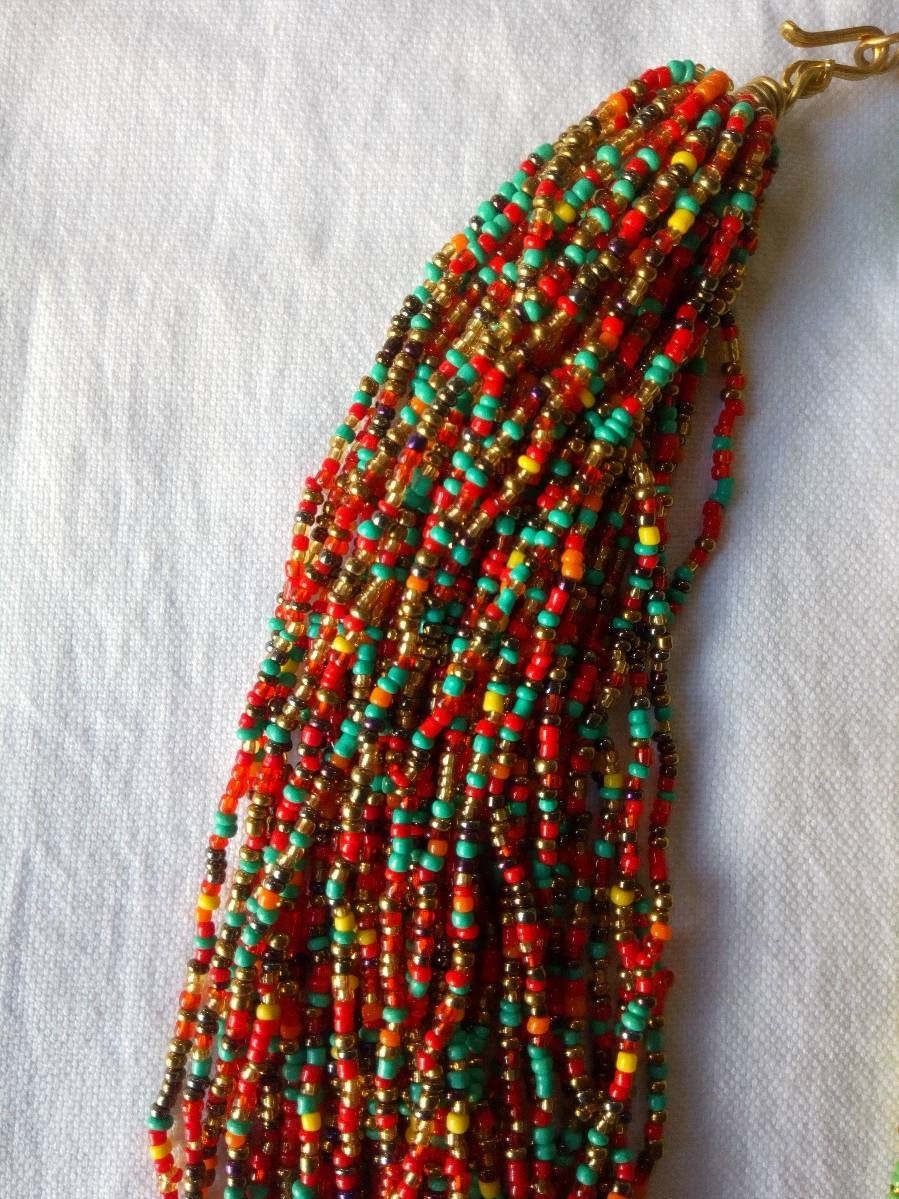 Boho Statement Jewelry/Colorful Seed Bead Necklace/Layered Necklace for Women/Gift for Her/Handmade Beaded Necklace/gift for women