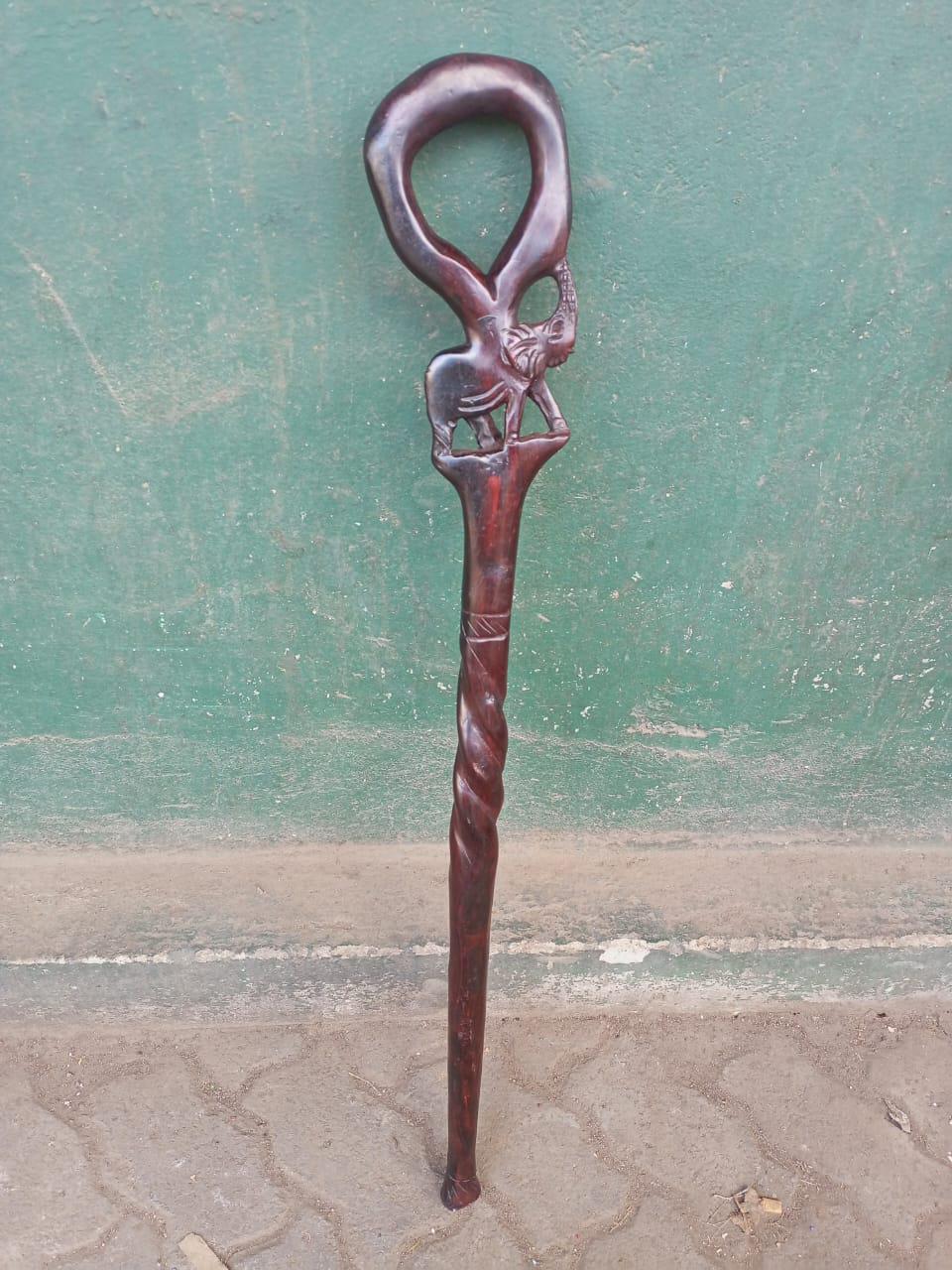 African wood Original Hiking Walking stick/Handmade Kenya Africa Ebony Hardwood Black UnisexCane/Hand designed Came/ Wooden walking stick