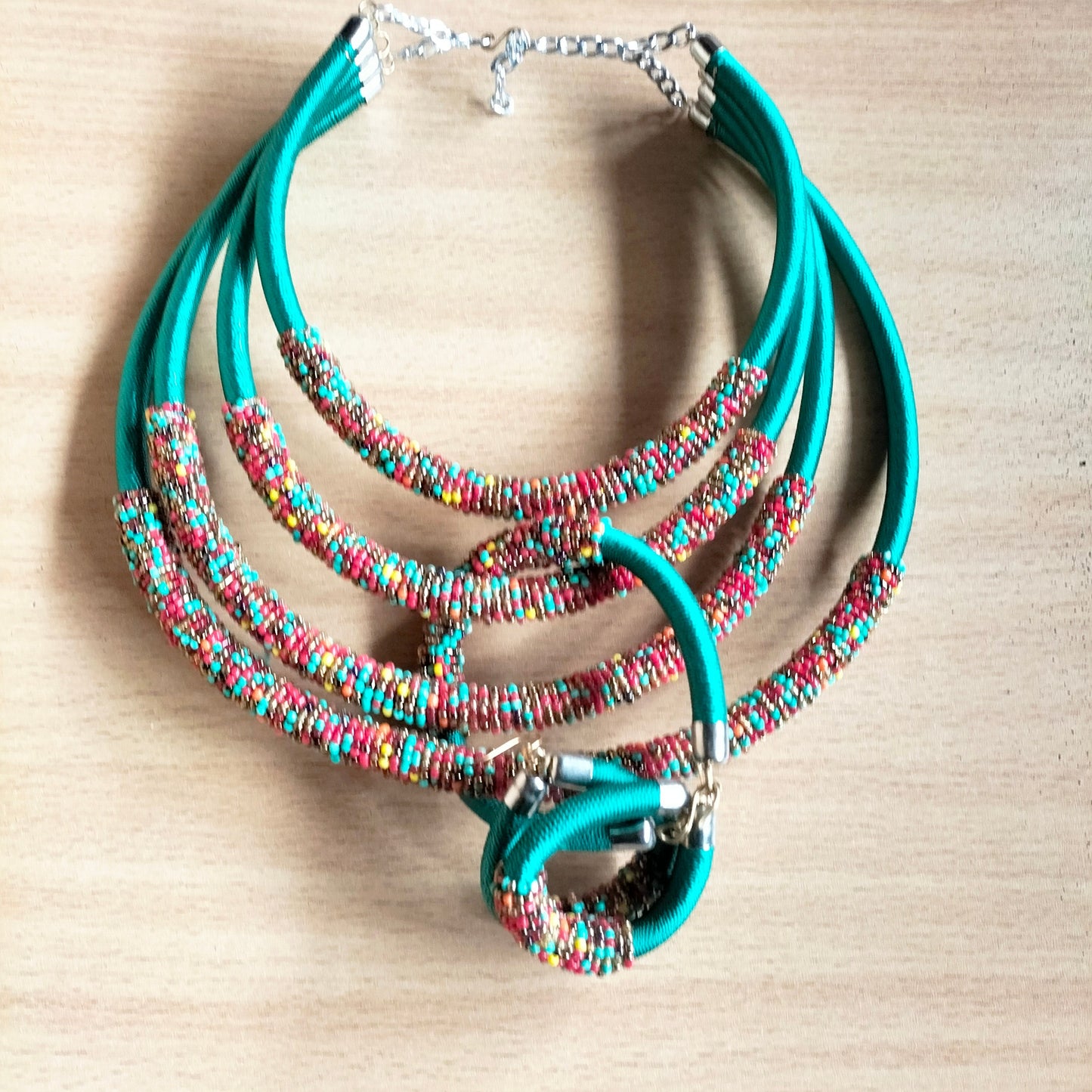 Boho Statement Jewelry/Colorful Seed Bead Necklace/Layered Necklace for Women/Gift for Her/Handmade Beaded Necklace/gift for women