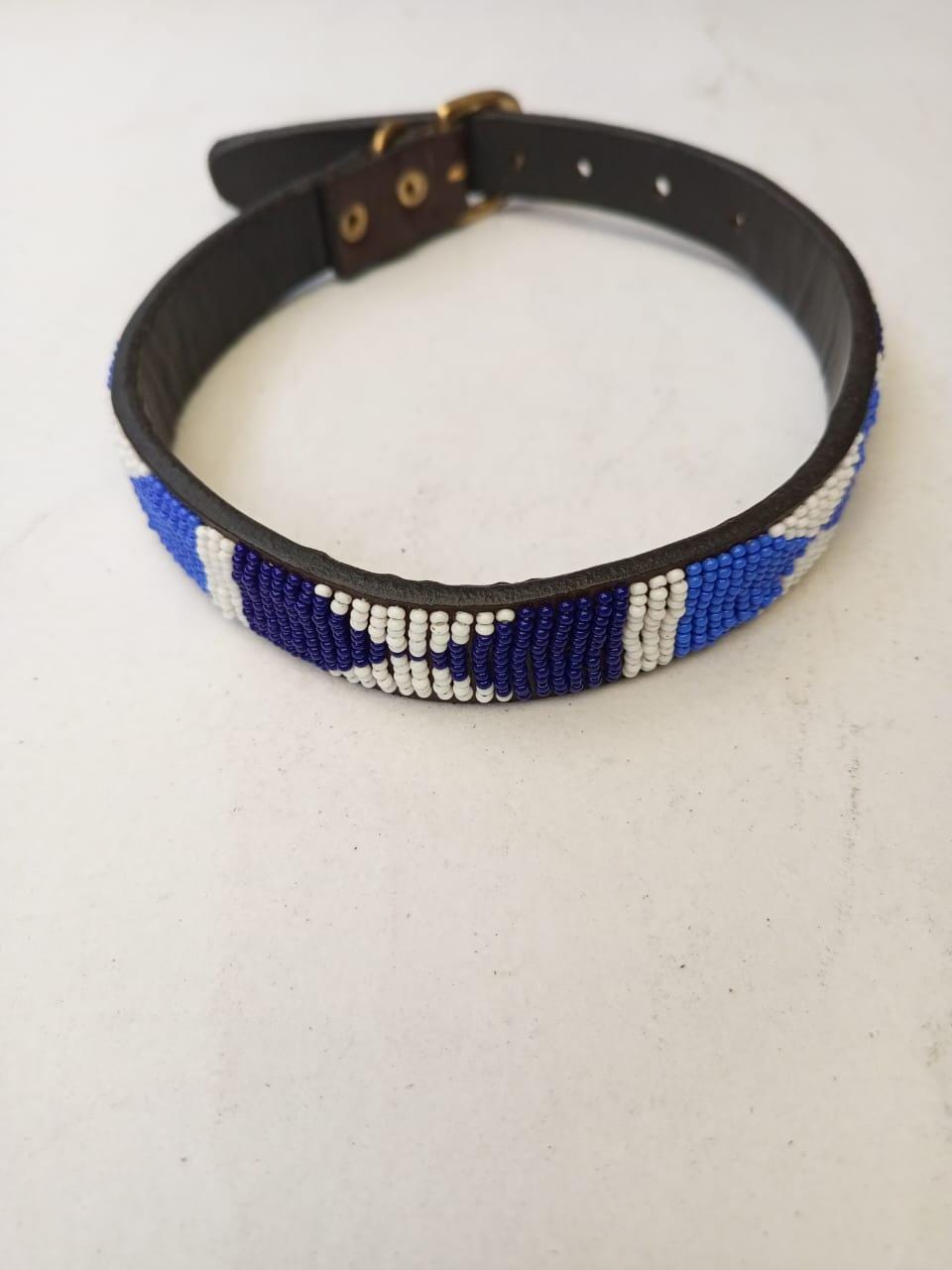 African Beaded Collar, Handmade Dog Collar , Maasai collar, Leather collar, Pet Gift, Christmas gift, Pet collar, Dog leash, Pet lead