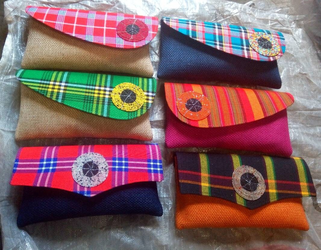 set of 6 African purses, bags,African print bag,African leather purses, women purses christmass gift for loved ones.