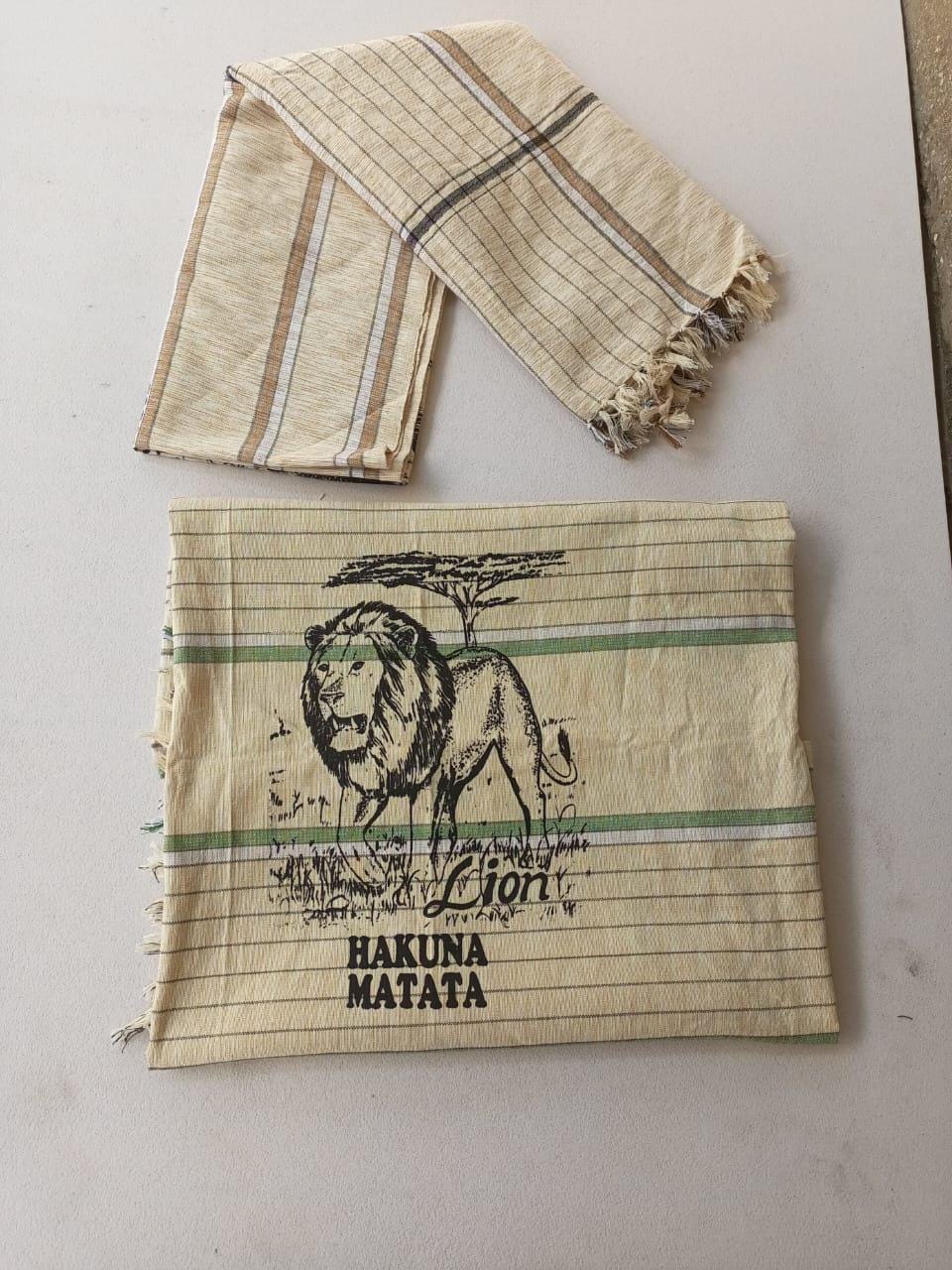 Hakuna Matata Authentic Kenyan Kikoy, Handwoven Wraps - Scarves & Beachwear, African Sarong, Beach Cover Up
