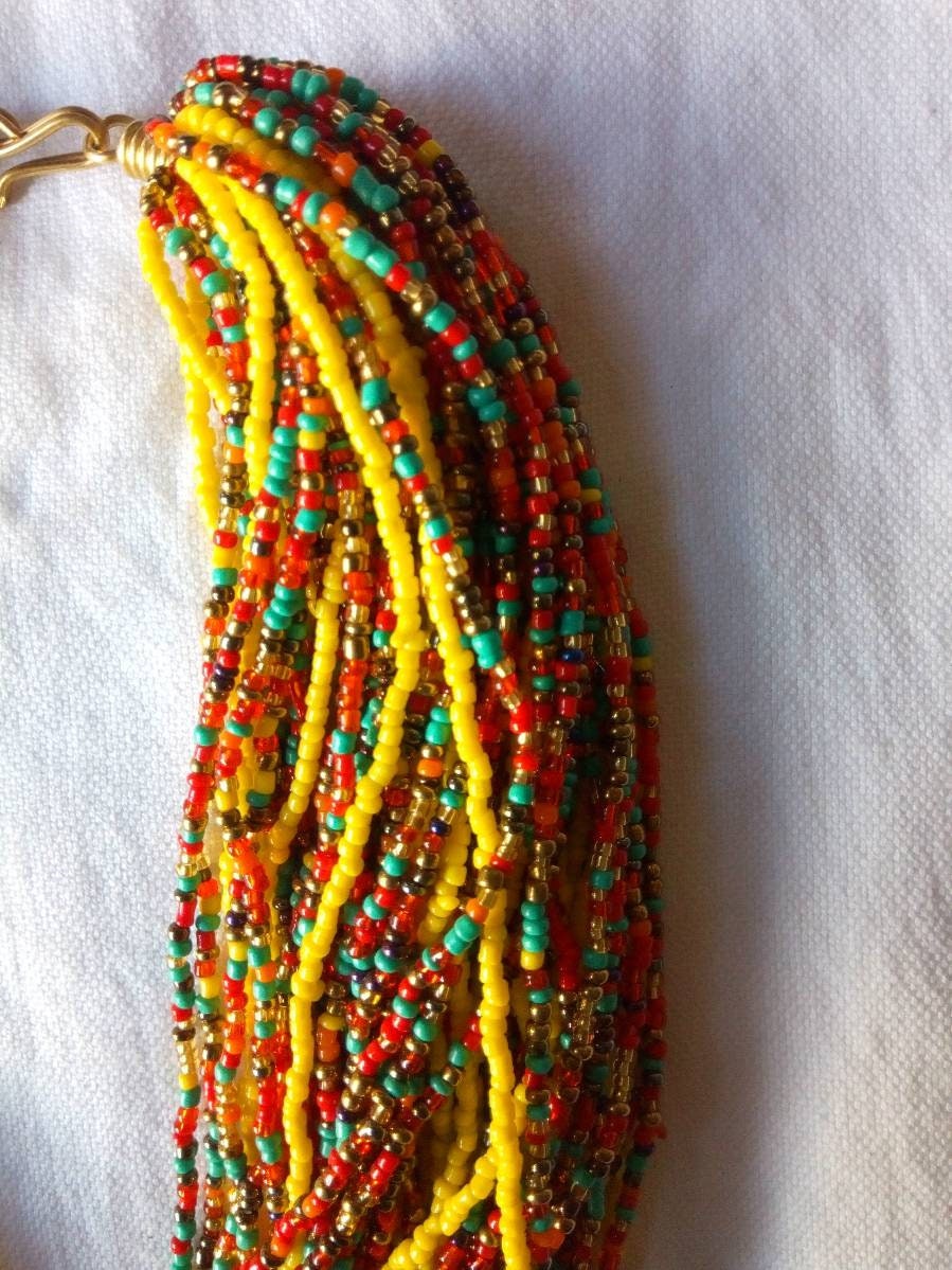 Boho Statement Jewelry/Colorful Seed Bead Necklace/Layered Necklace for Women/Gift for Her/Handmade Beaded Necklace/gift for women