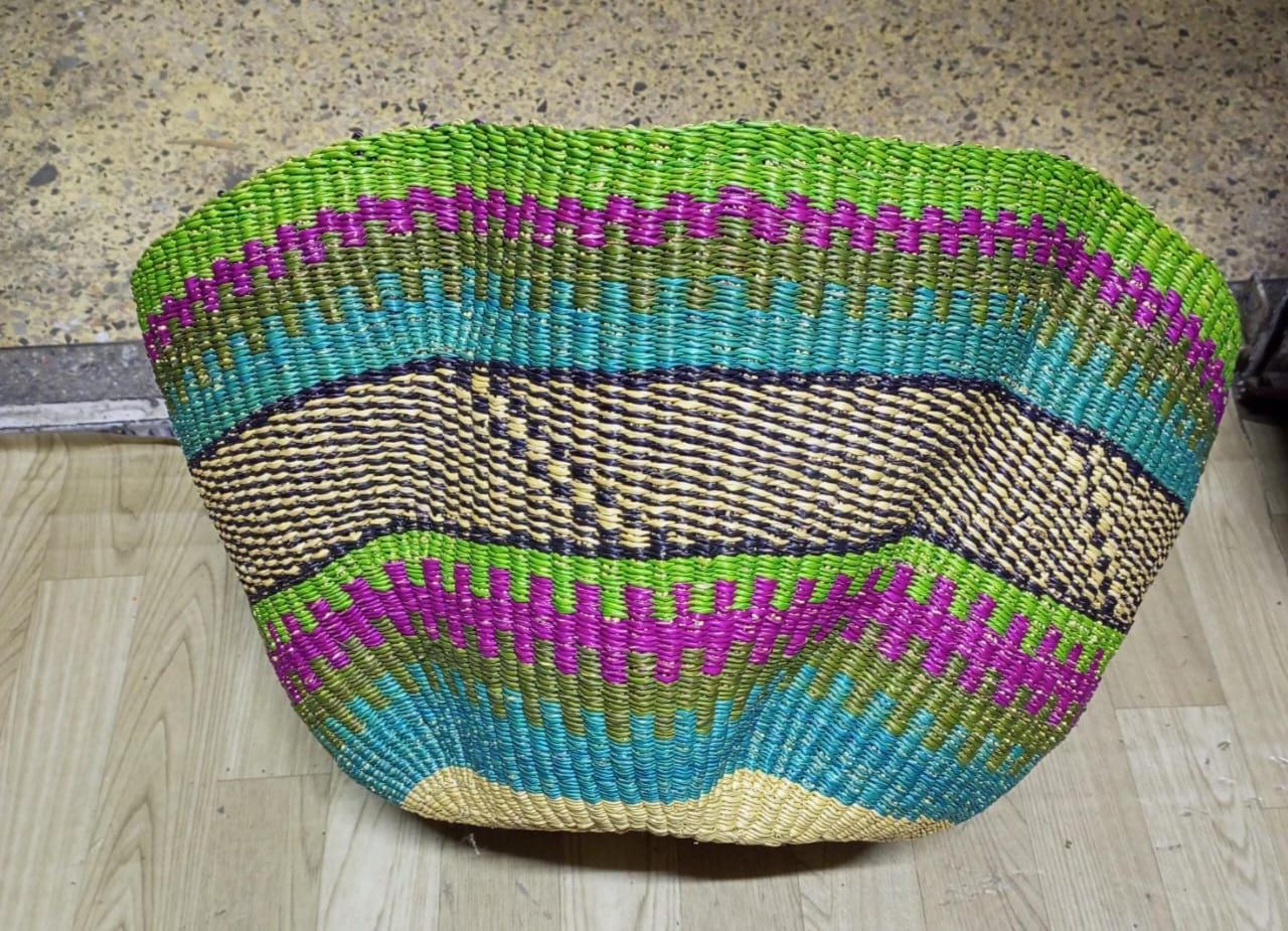 ON SALE:Home Decor, Art Basket, Wave Basket Decor Basket, Bolga Basket, organizer Basket, African Basket, Handmade Basket, Woven Basket
