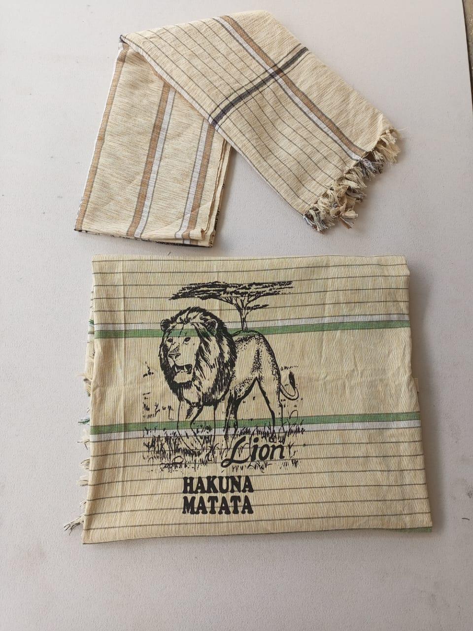 Hakuna Matata Authentic Kenyan Kikoy, Handwoven Wraps - Scarves & Beachwear, African Sarong, Beach Cover Up