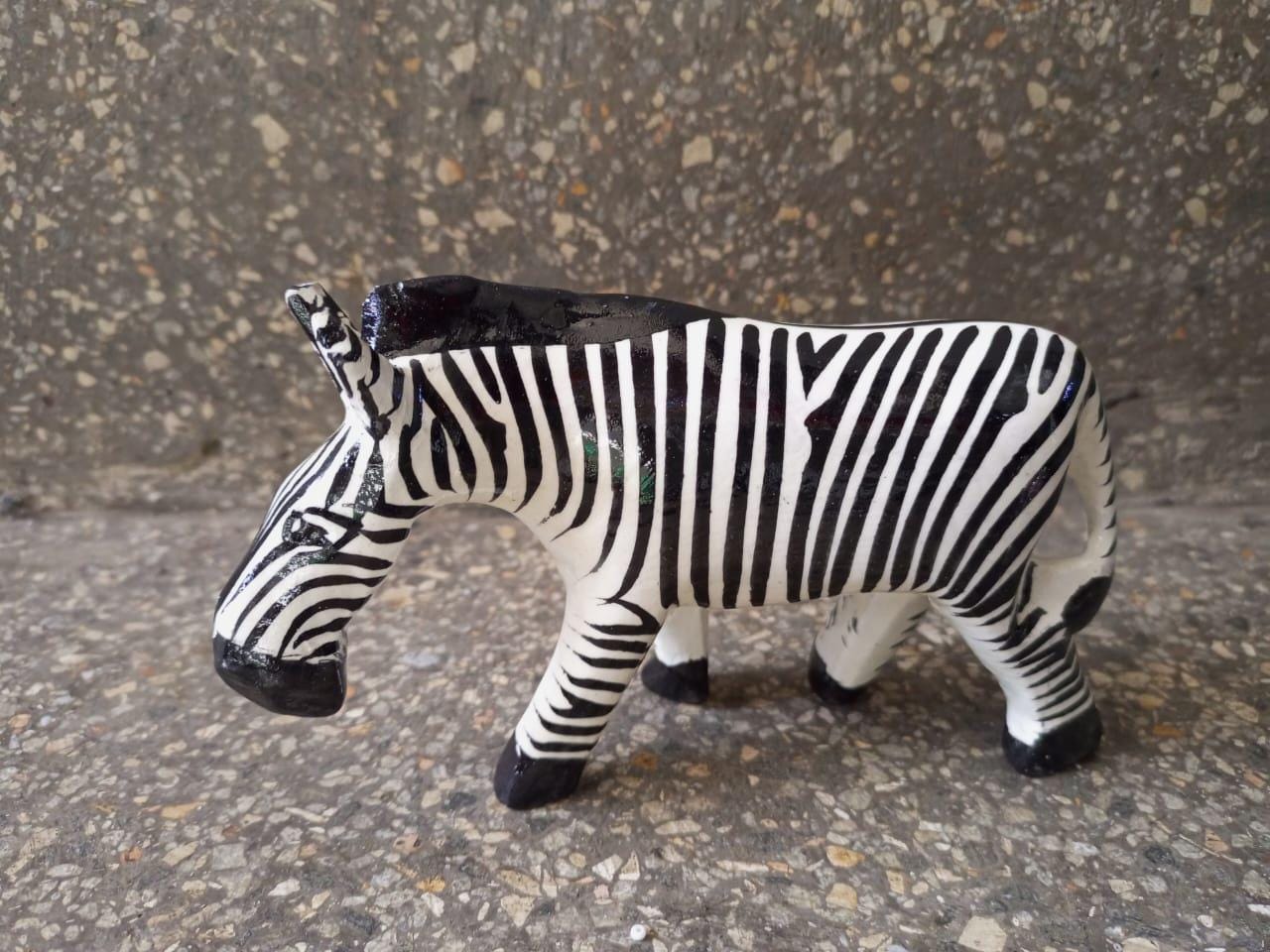 African Handcrafted Zebra Wood Carving/Unique African Wildlife Art for Home Décor/Bookshelf Decor, Animal Figurines/Home Decor/Safari Décor