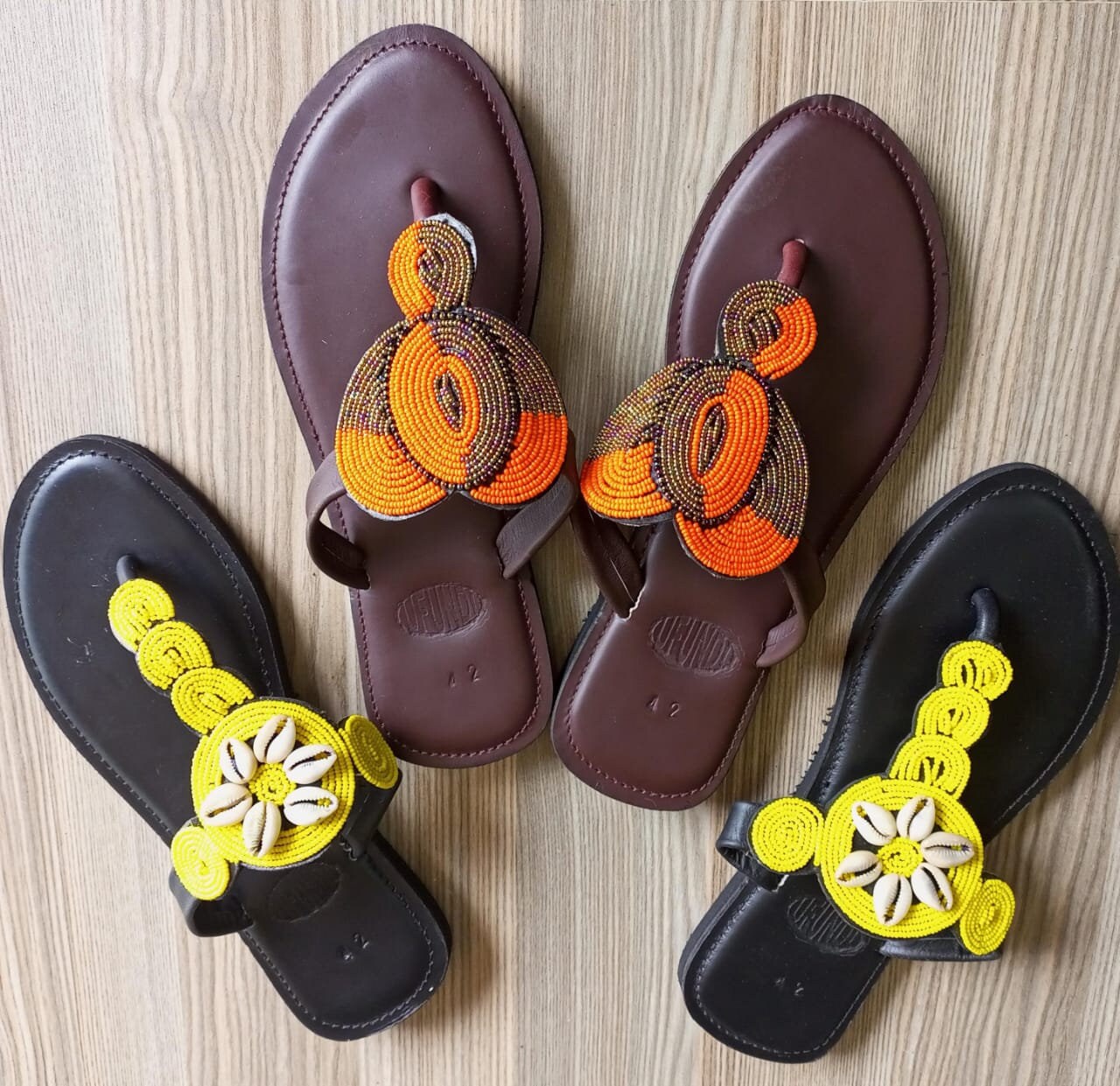 Handmade African Beaded Sandals/Authentic Maasai-Style Leather Flip-Flops Women/Boho Beach Sandals/Comfortable Summer Sandal African Gifts