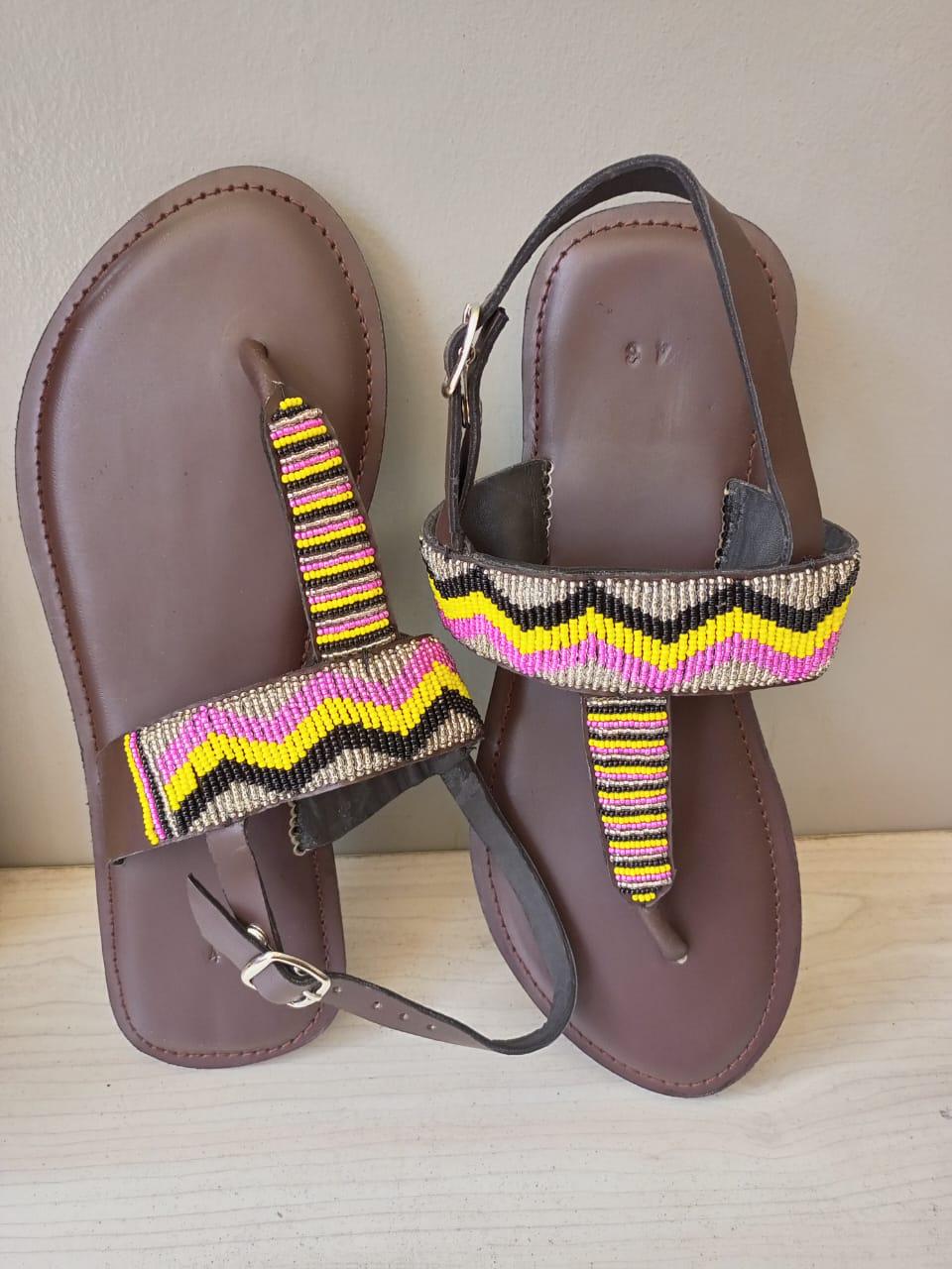 CUSTOMIZED African beaded sandals, summer sandals, Christmas gift for her,mom gift,beach sandals, leather sandals,