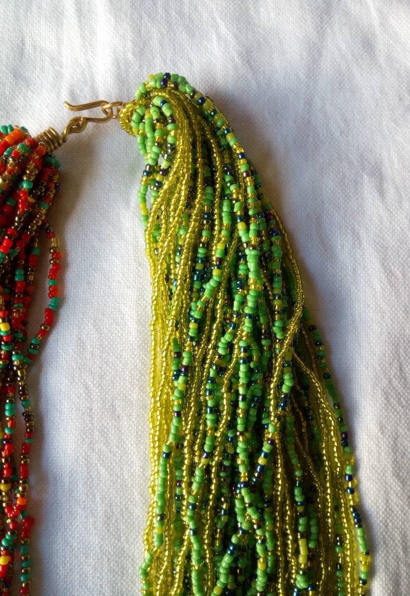 Boho Statement Jewelry/Colorful Seed Bead Necklace/Layered Necklace for Women/Gift for Her/Handmade Beaded Necklace/gift for women