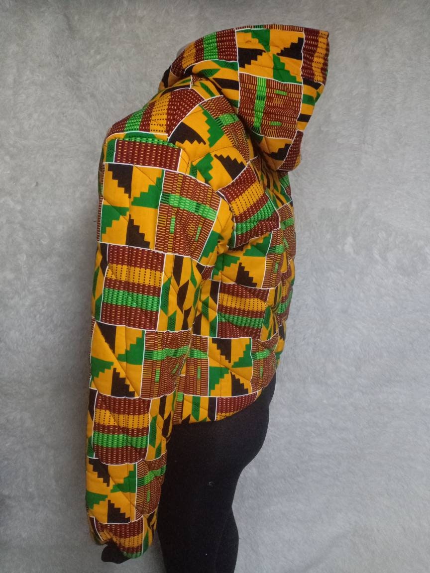 African unisex bomber jacket/Handmade Custom Winter Hood/Cozy, Warm Cold Weather jacket/ Custom Winter Hood jacket/Personalized Winter gift
