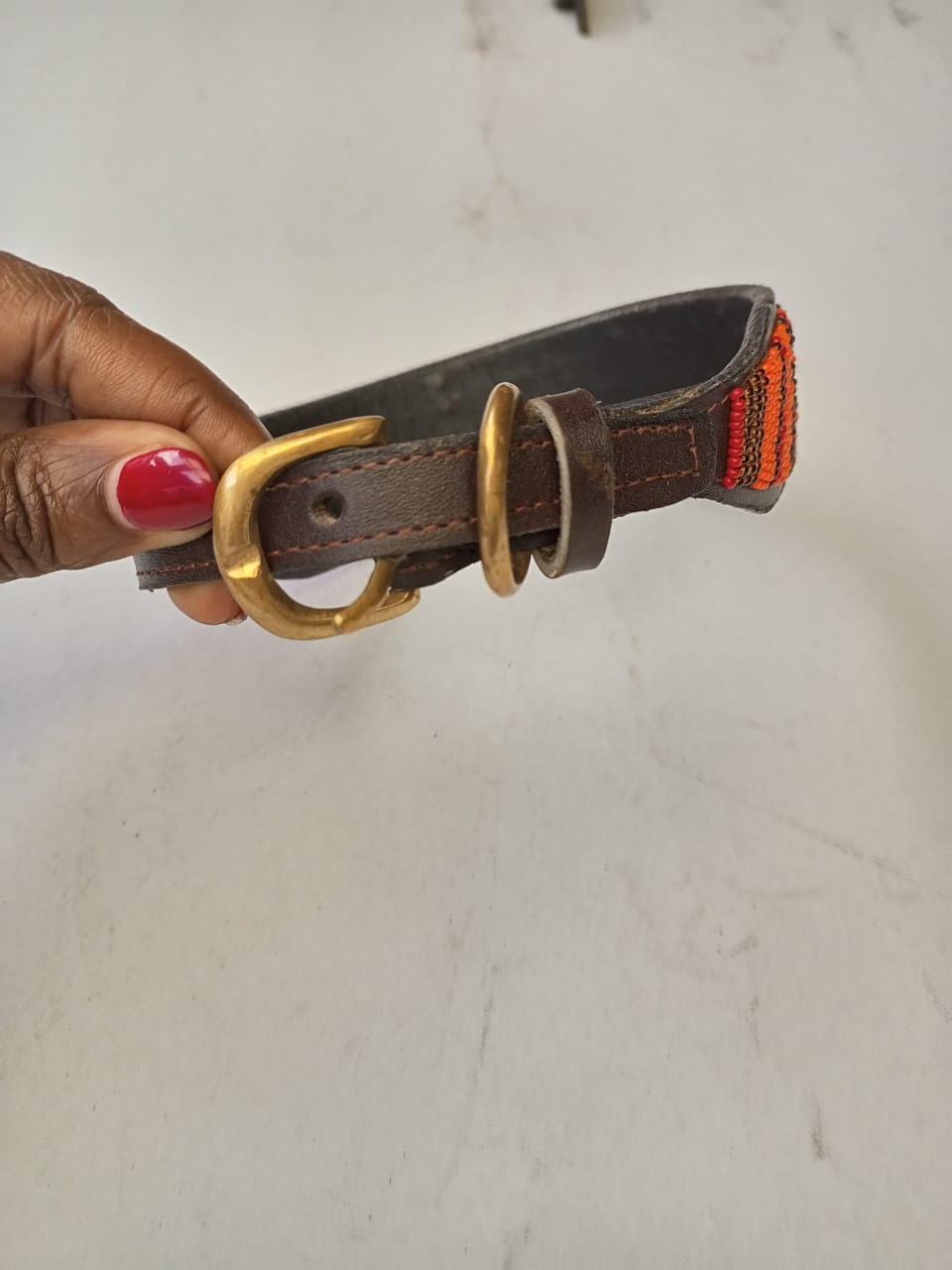 African Beaded Collar, Handmade Dog Collar , Maasai collar, Leather collar, Pet Gift, Christmas gift, Pet collar, Dog leash, Pet lead