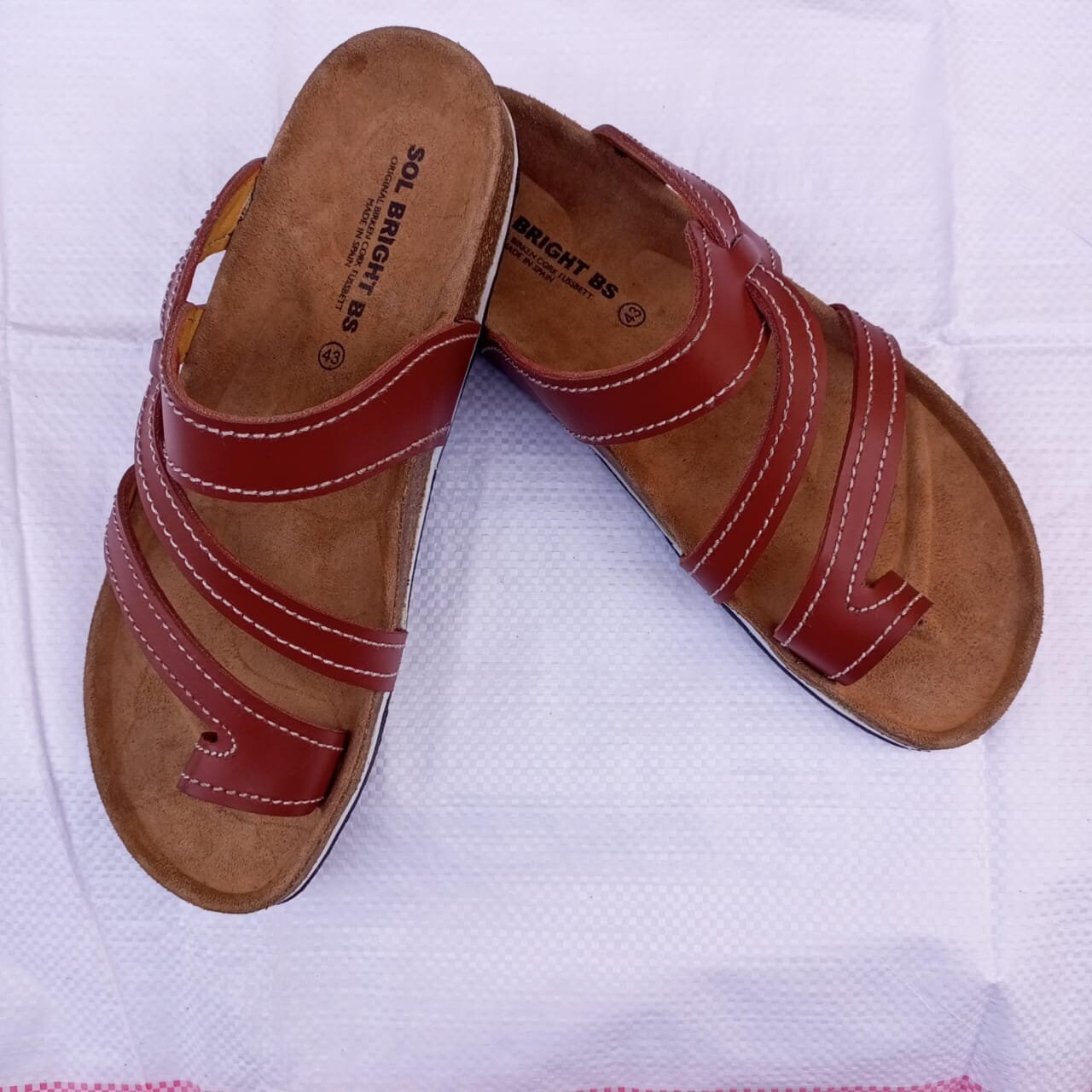 Handmade African Men's Sandals/Genuine Leather Beaded Flip-Flops/Comfortable Summer Sandals for Men/African Shoes/Unique Gift for Him