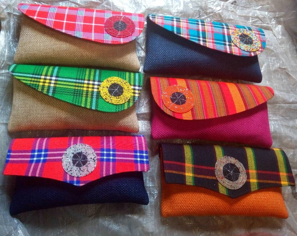 set of 6 African purses, bags,African print bag,African leather purses, women purses christmass gift for loved ones.