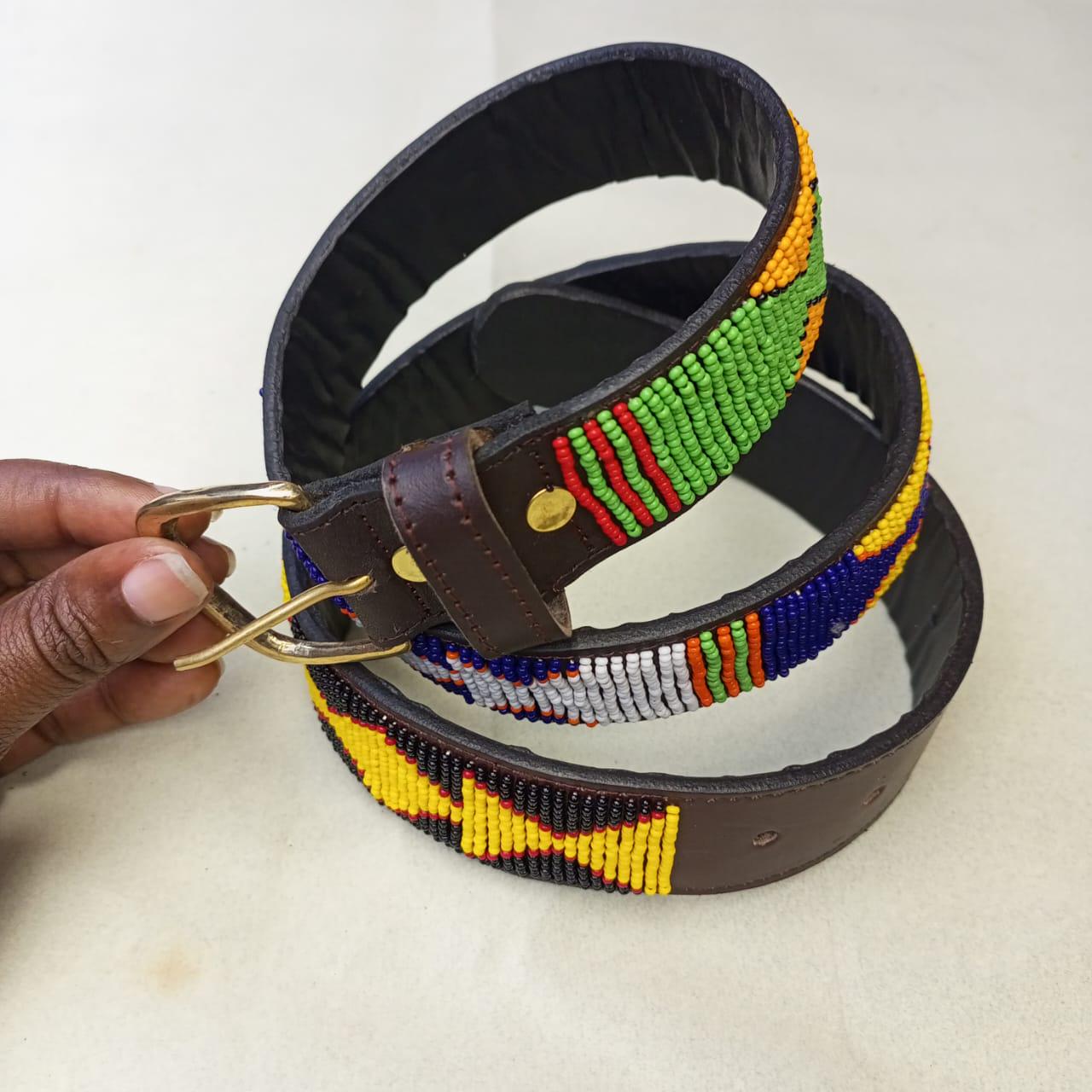 Maasai belt, Leather belt, Beaded belt, Handmade belt, Christmas gifts for loved ones African beaded belt, unisex belt, Casual belt, Boho