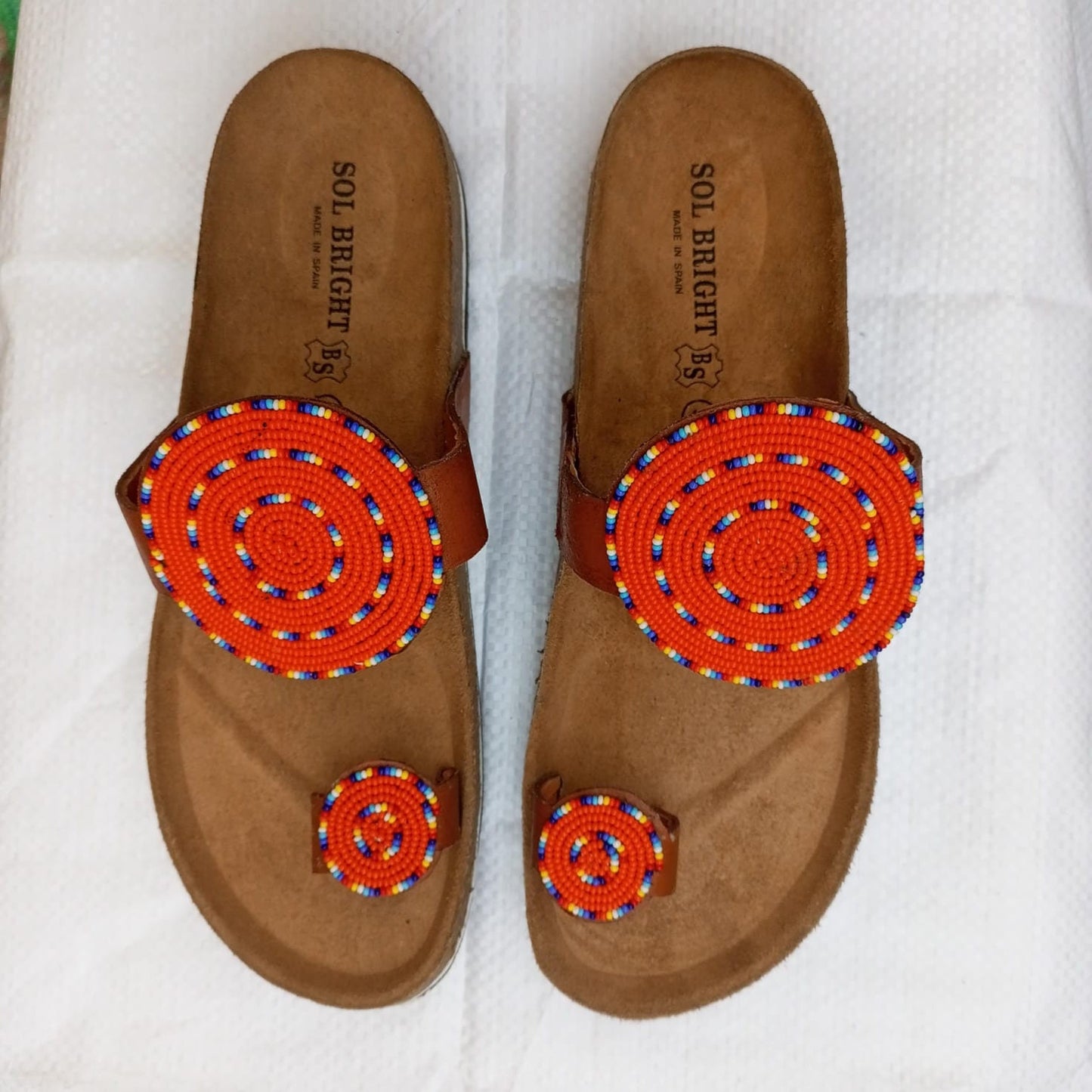 Handmade African Beaded Sandals/Authentic Maasai-Style Leather Flip-Flops Women/Boho Beach Sandals/Comfortable Summer Sandal African Gifts