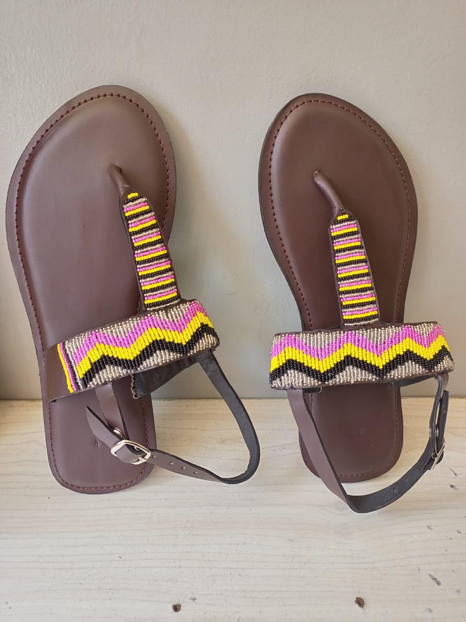 CUSTOMIZED African beaded sandals, summer sandals, Christmas gift for her,mom gift,beach sandals, leather sandals,