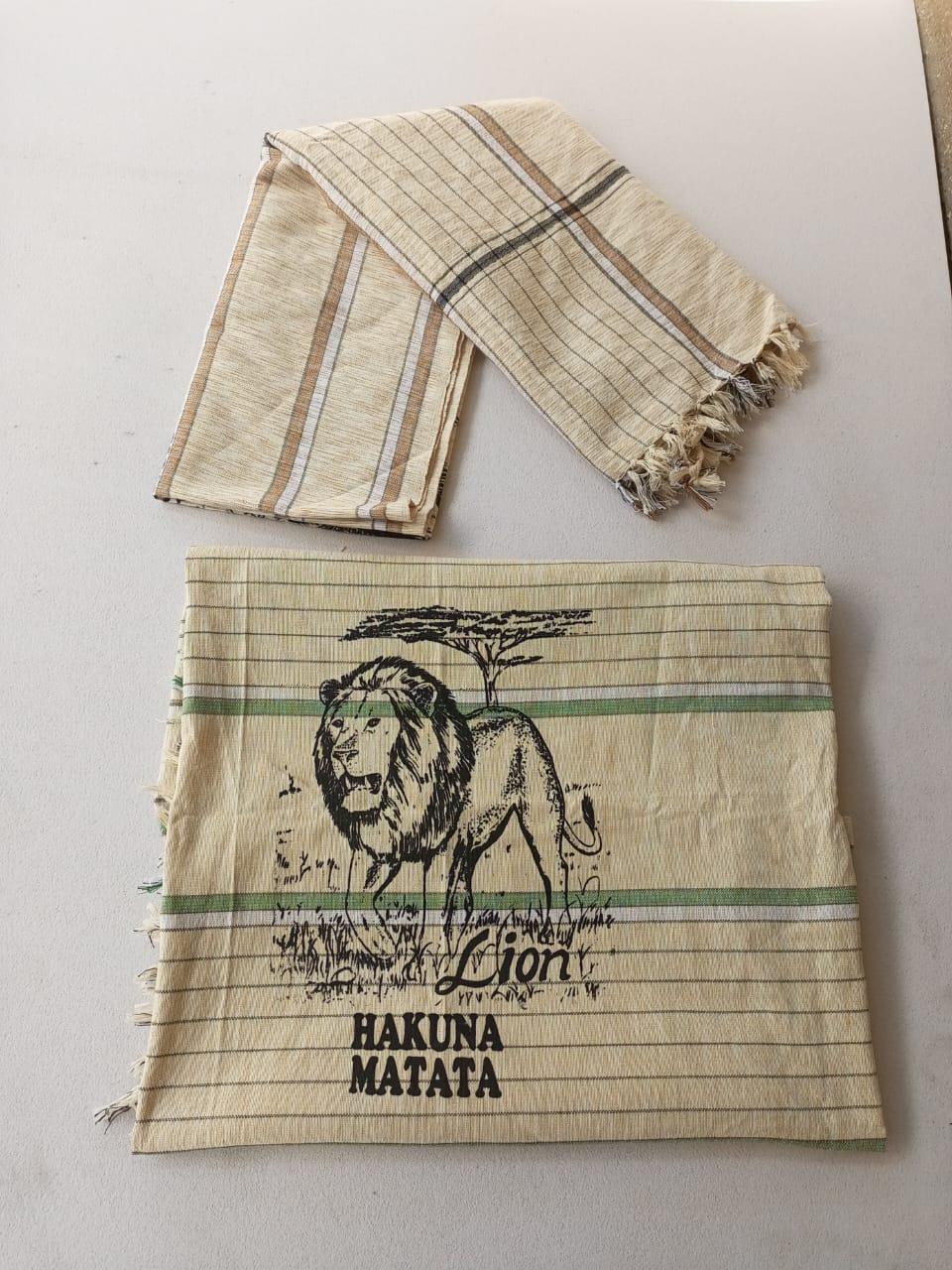 Hakuna Matata Authentic Kenyan Kikoy, Handwoven Wraps - Scarves & Beachwear, African Sarong, Beach Cover Up