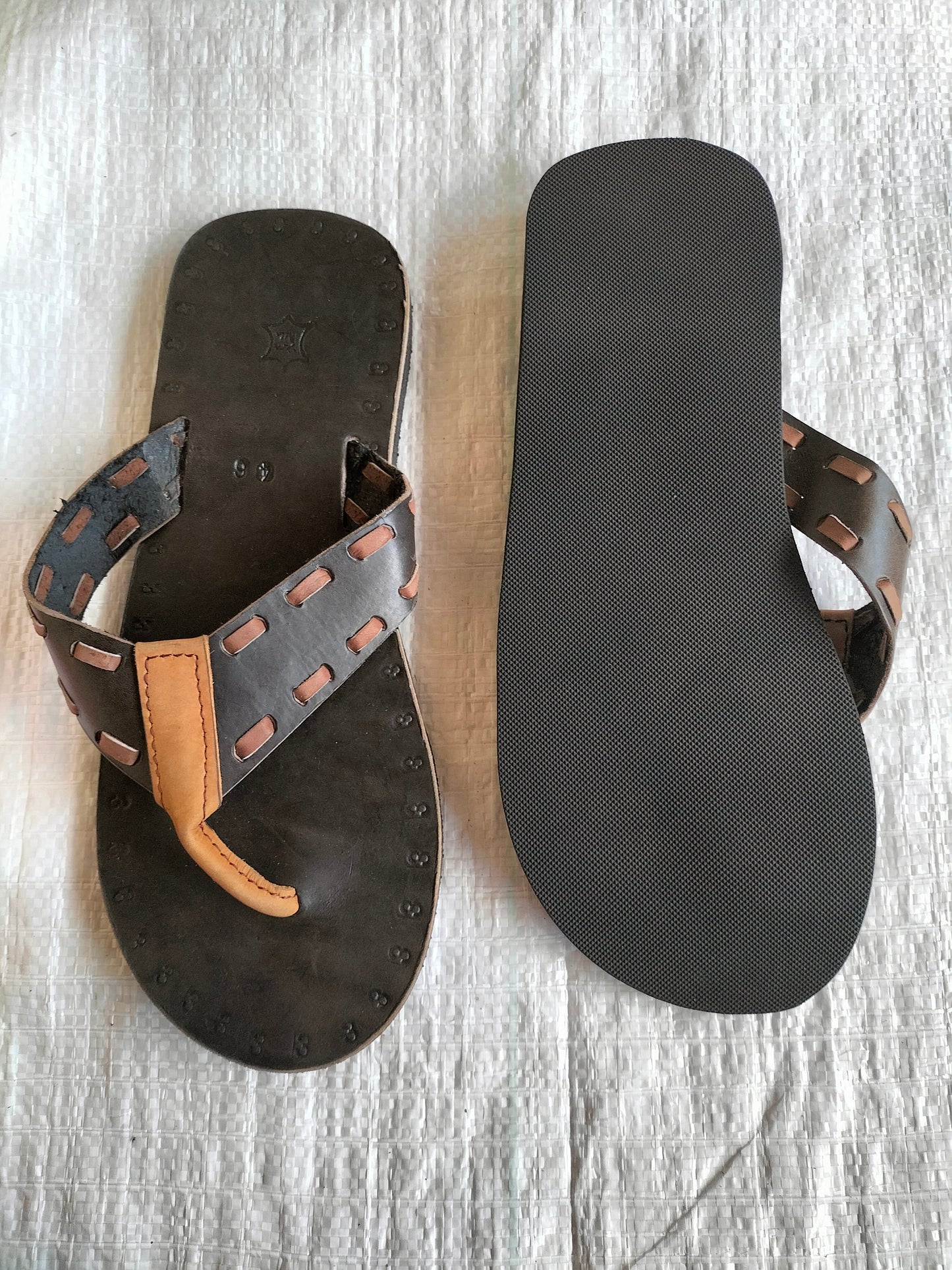 Handmade African Men's Sandals/Genuine Leather Beaded Flip-Flops/Comfortable Summer Sandals for Men/African Shoes/Unique Gift for Him