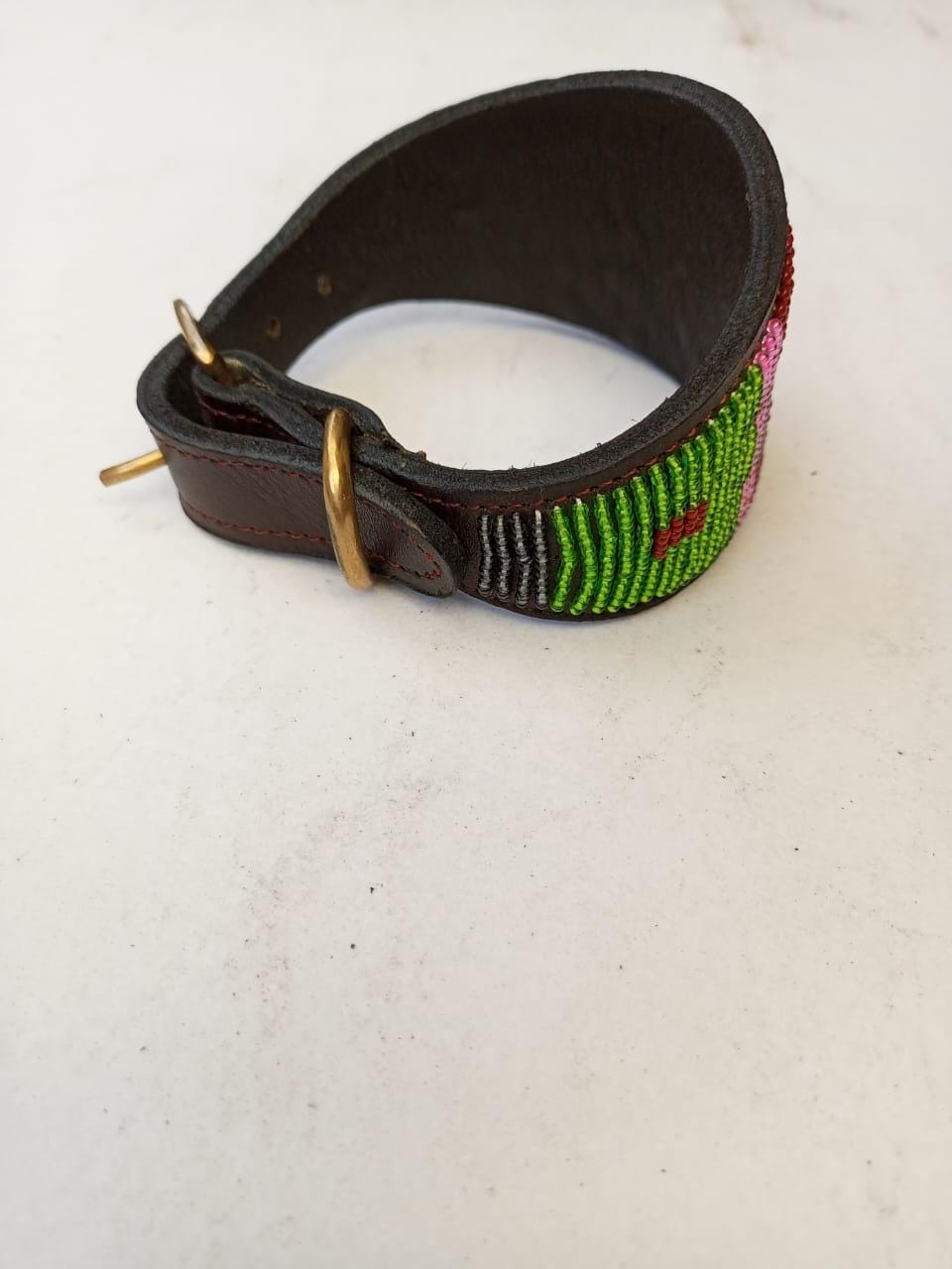 African Beaded Collar, Handmade Dog Collar , Maasai collar, Leather collar, Pet Gift, Christmas gift, Pet collar, Dog leash, Pet lead