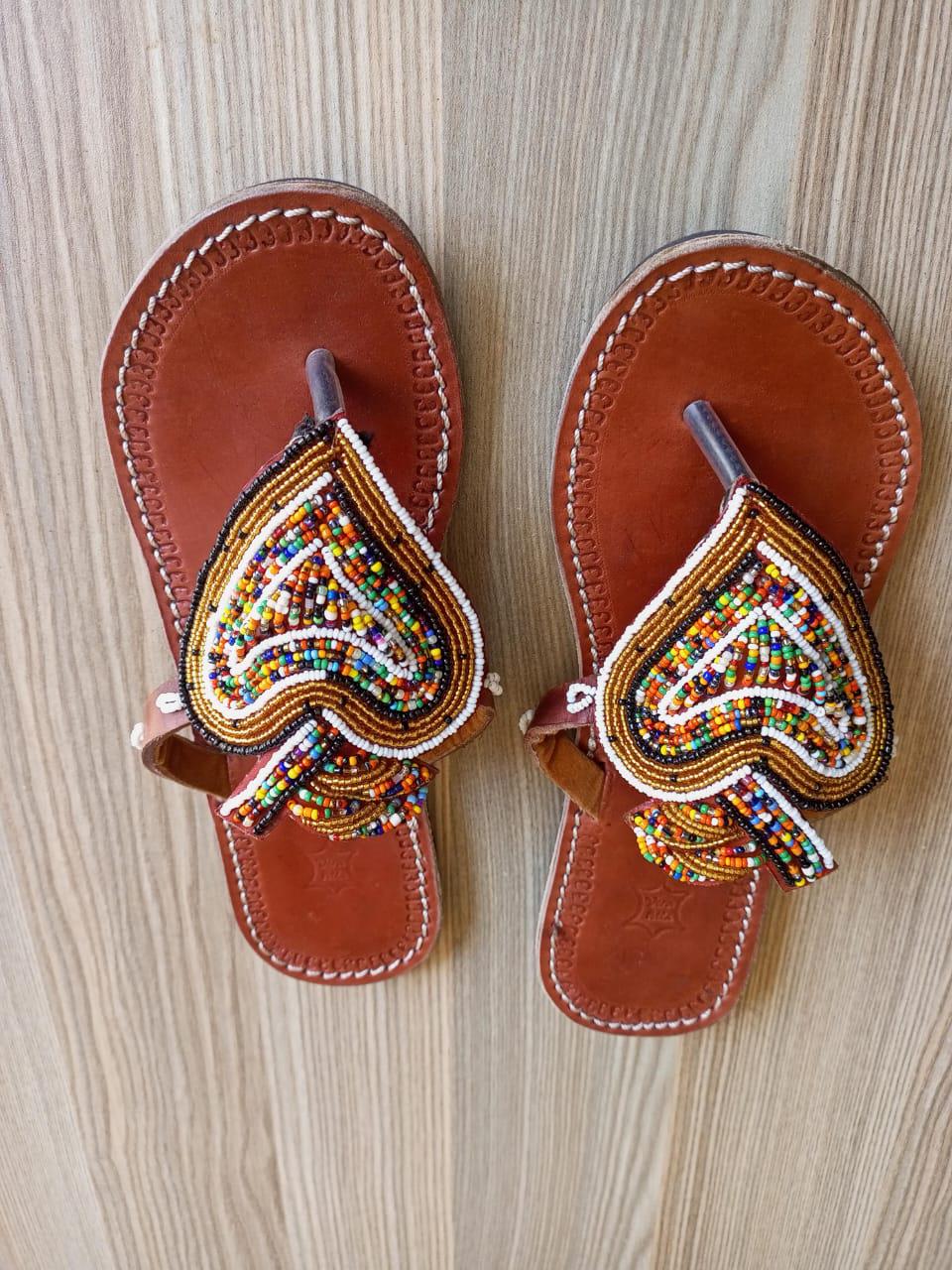 CUSTOMIZED African beaded sandals, summer sandals, Christmas gift for her,mom gift,beach sandals, leather sandals,