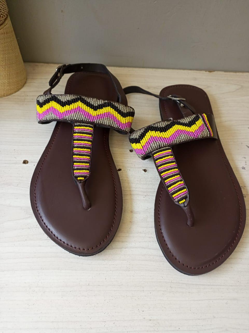 CUSTOMIZED African beaded sandals, summer sandals, Christmas gift for her,mom gift,beach sandals, leather sandals,