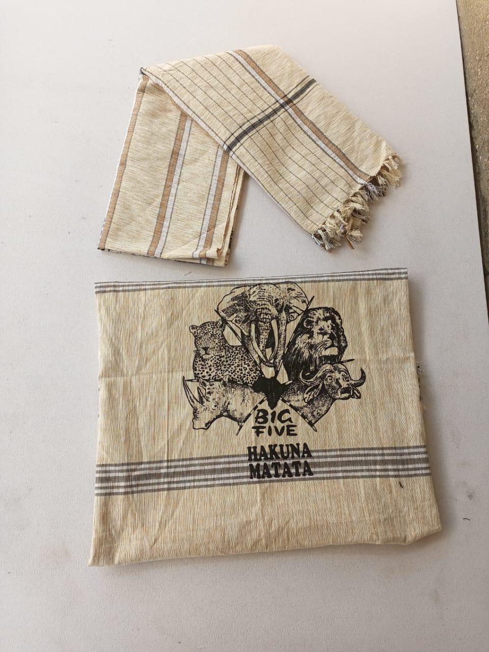 Hakuna Matata Authentic Kenyan Kikoy, Handwoven Wraps - Scarves & Beachwear, African Sarong, Beach Cover Up