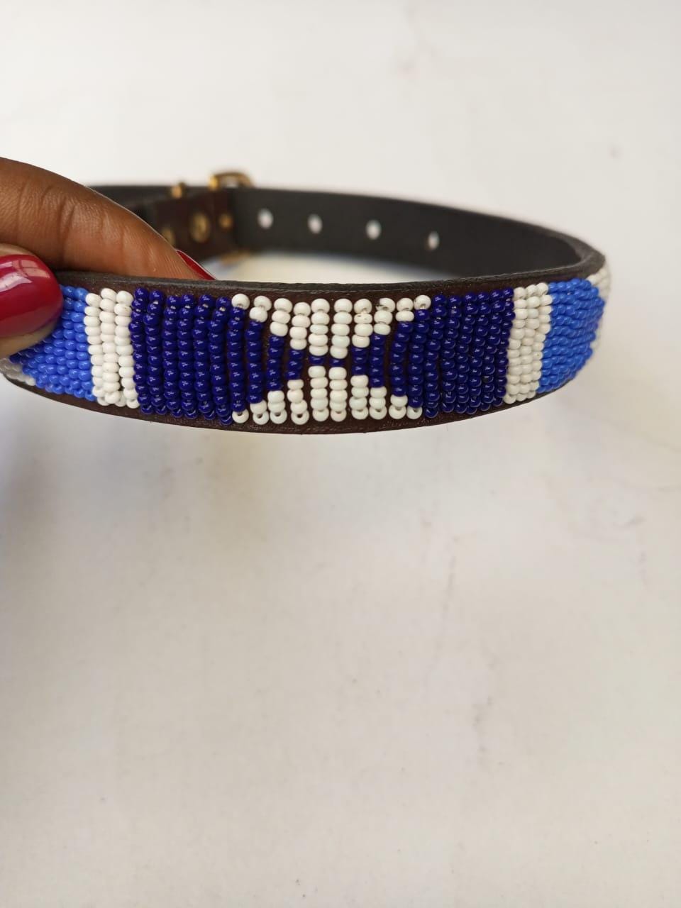 African Beaded Collar, Handmade Dog Collar , Maasai collar, Leather collar, Pet Gift, Christmas gift, Pet collar, Dog leash, Pet lead