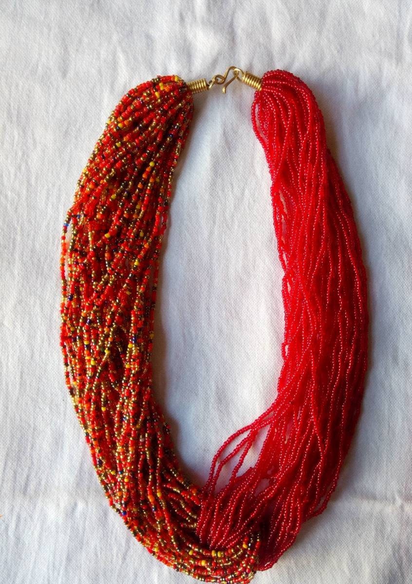 Boho Statement Jewelry/Colorful Seed Bead Necklace/Layered Necklace for Women/Gift for Her/Handmade Beaded Necklace/gift for women