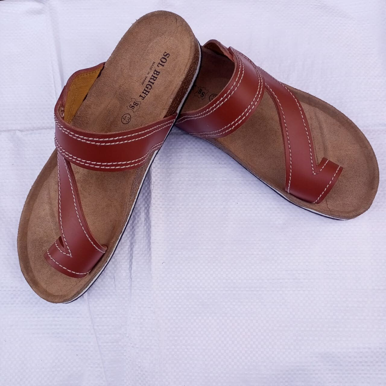 Handmade African Men's Sandals/Genuine Leather Beaded Flip-Flops/Comfortable Summer Sandals for Men/African Shoes/Unique Gift for Him