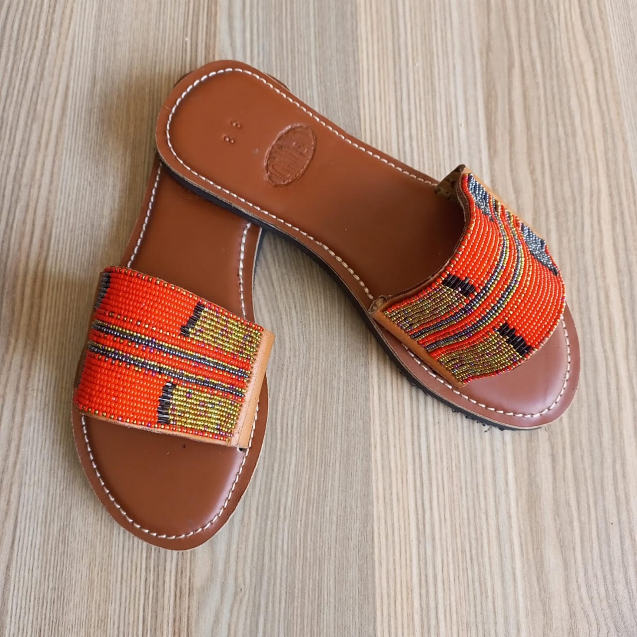 Handmade African Beaded Sandals/Authentic Maasai-Style Leather Flip-Flops Women/Boho Beach Sandals/Comfortable Summer Sandal African Gifts