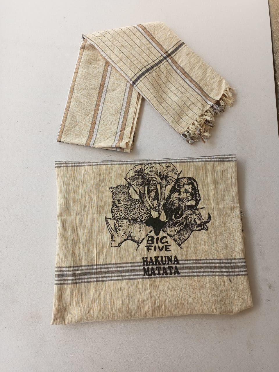 Hakuna Matata Authentic Kenyan Kikoy, Handwoven Wraps - Scarves & Beachwear, African Sarong, Beach Cover Up