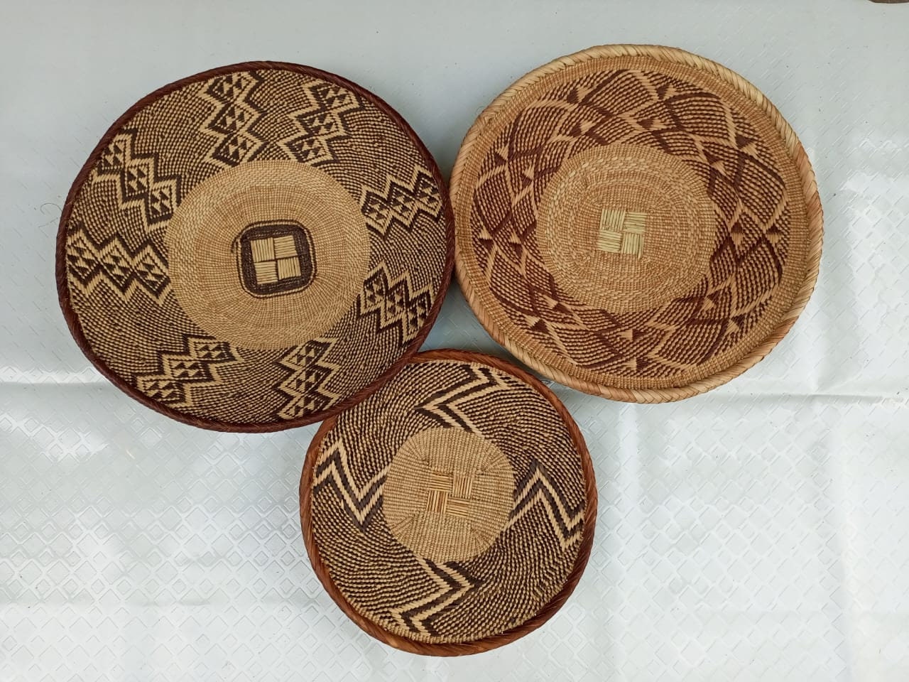 Handwoven Tonga Basket | African Wall Decor | Boho Home Decor | Fair Trade Wall Hanging /Rustic Farmhouse Decor | Handmade Wall Art 14-20