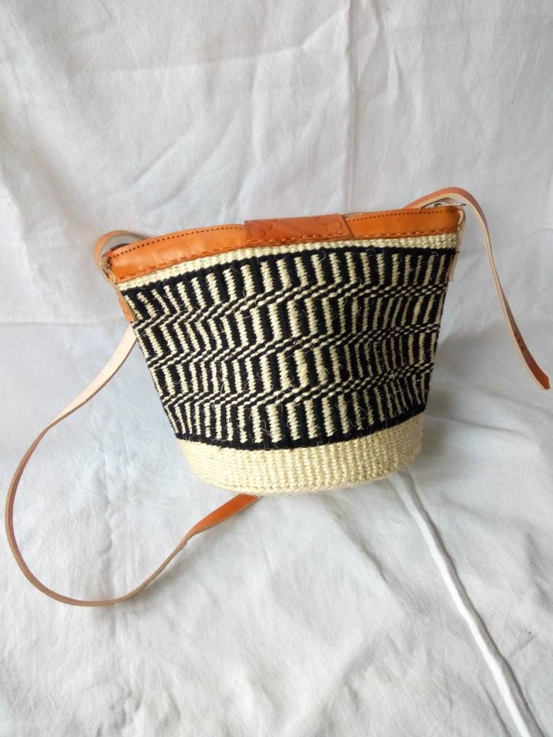 Handmade Woven Sisal Sling Bag - Boho Eco-Friendly Crossbody Bag | Sustainable Natural Fiber Purse | African Artisan Handcrafted Bag