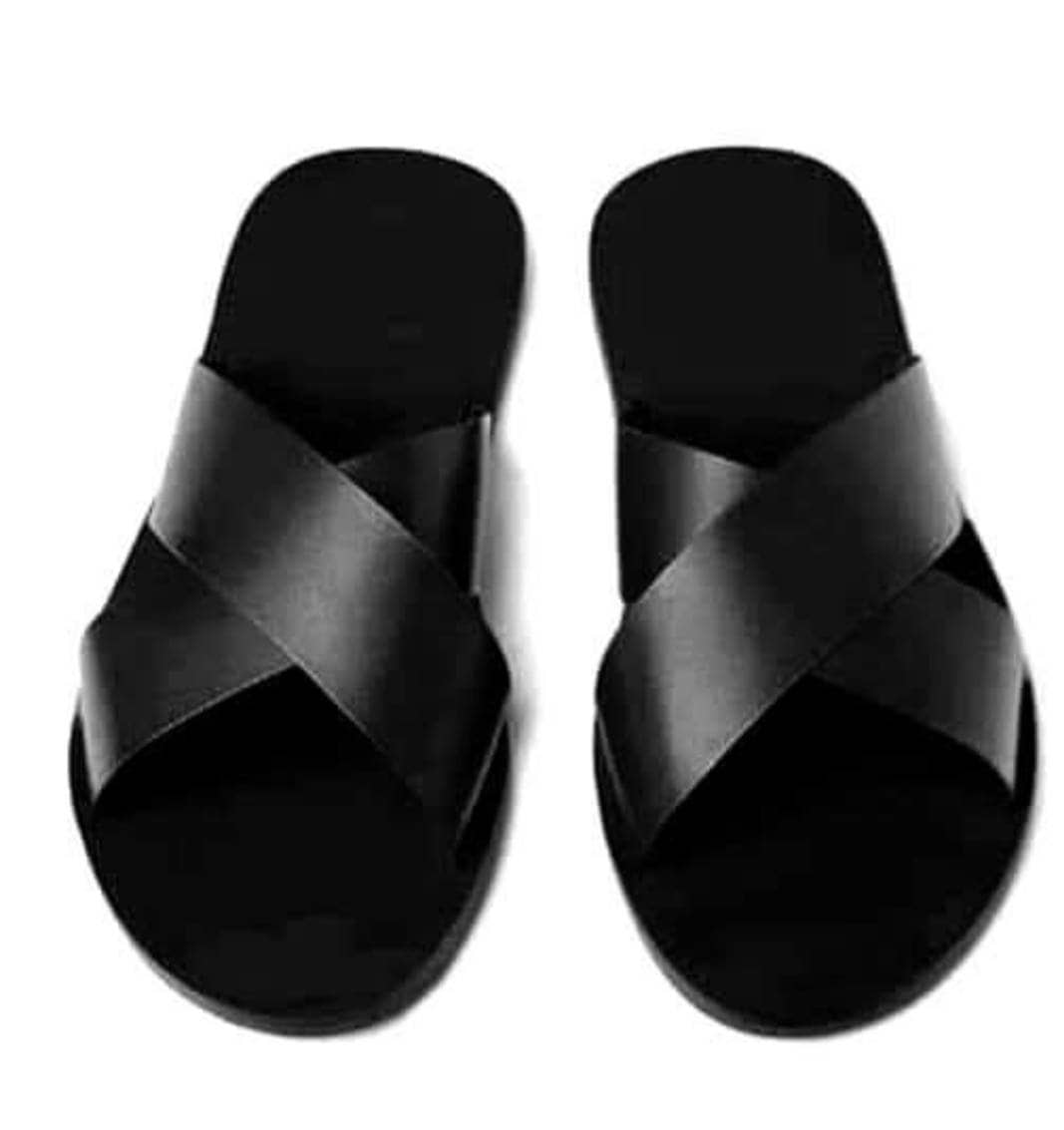 Handmade African Men's Sandals/Genuine Leather Beaded Flip-Flops/Comfortable Summer Sandals for Men/African Shoes/Unique Gift for Him