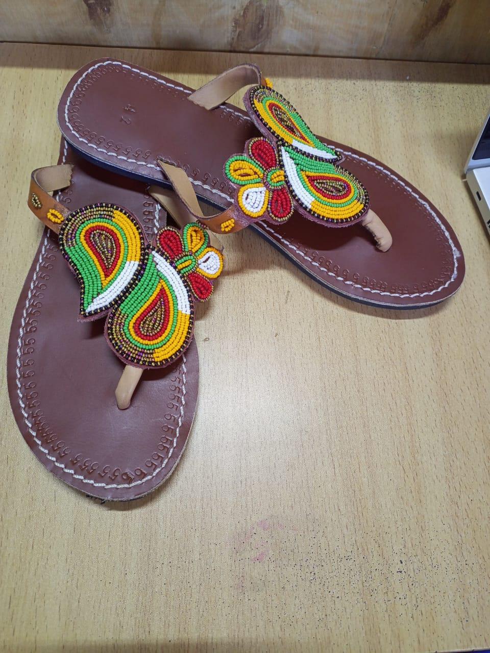 CUSTOMIZED African beaded sandals, summer sandals, Christmas gift for her,mom gift,beach sandals, leather sandals,