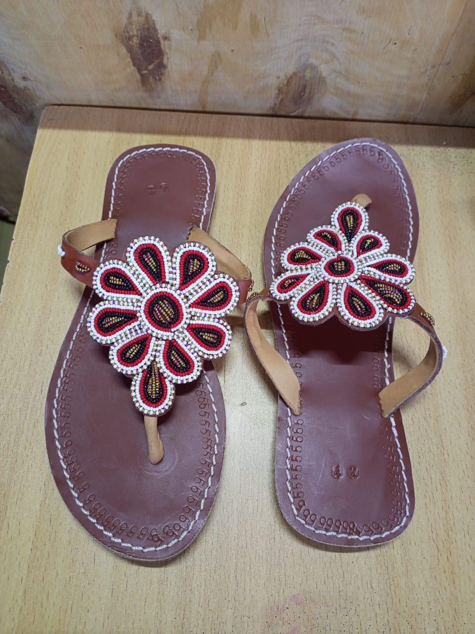 CUSTOMIZED African beaded sandals, summer sandals, Christmas gift for her,mom gift,beach sandals, leather sandals,