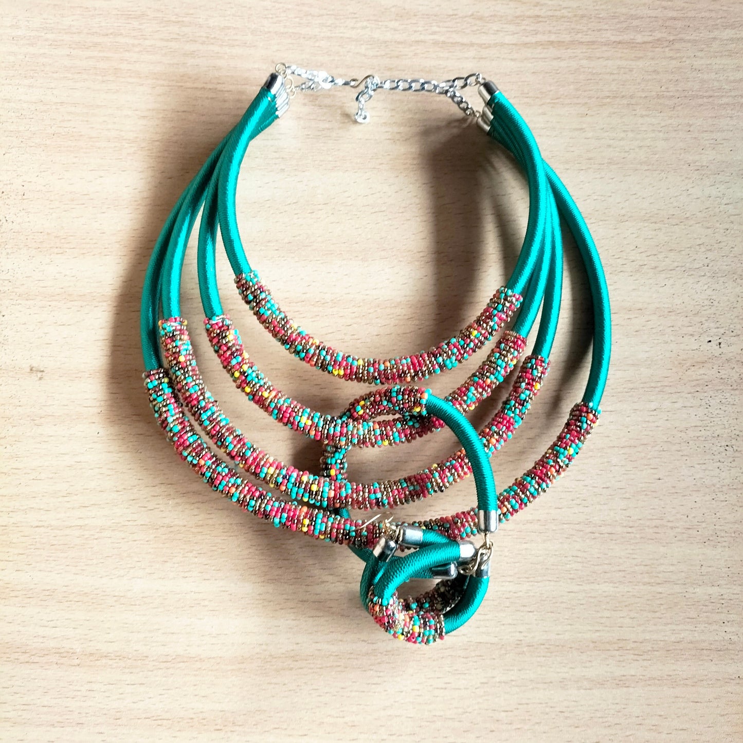 Boho Statement Jewelry/Colorful Seed Bead Necklace/Layered Necklace for Women/Gift for Her/Handmade Beaded Necklace/gift for women