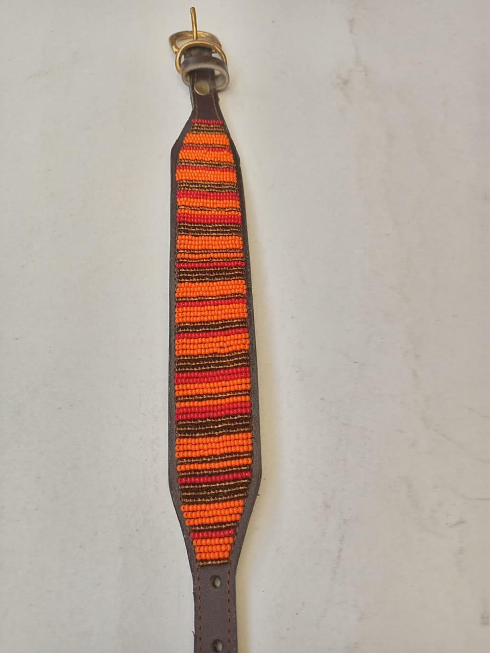African Beaded Collar, Handmade Dog Collar , Maasai collar, Leather collar, Pet Gift, Christmas gift, Pet collar, Dog leash, Pet lead