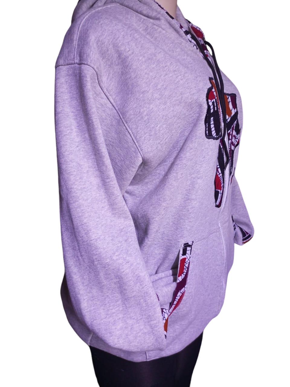 African unisex gray hood /Handmade Custom Winter Hood/Cozy, Warm, and Stylish Cold Weather Gear/Personalized Winter ,christmass gift