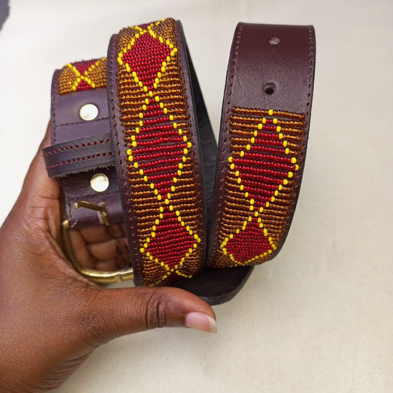 Maasai belt, Leather belt, Beaded belt, Handmade belt, Christmas gifts for loved ones African beaded belt, unisex belt, Casual belt, Boho