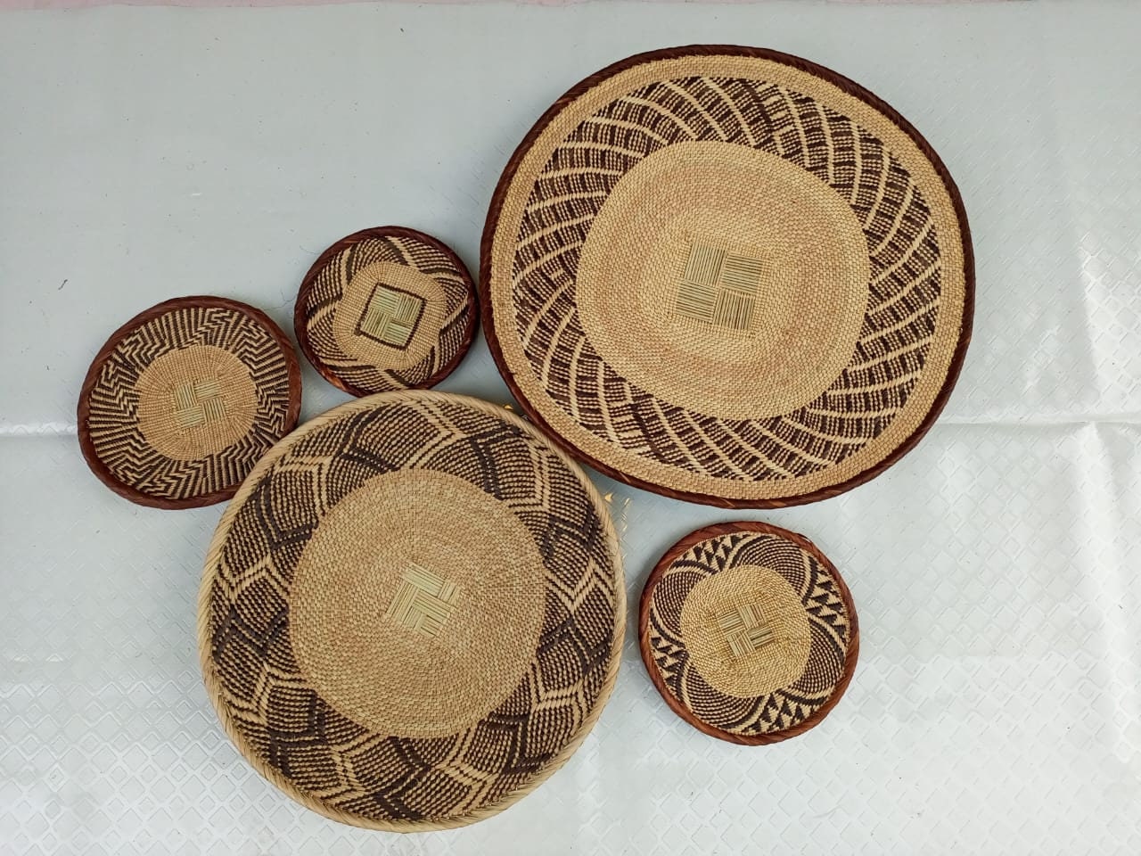 Handwoven Tonga Basket | African Wall Decor | Boho Home Decor | Fair Trade Wall Hanging /Rustic Farmhouse Decor | Handmade Wall Art 8-20