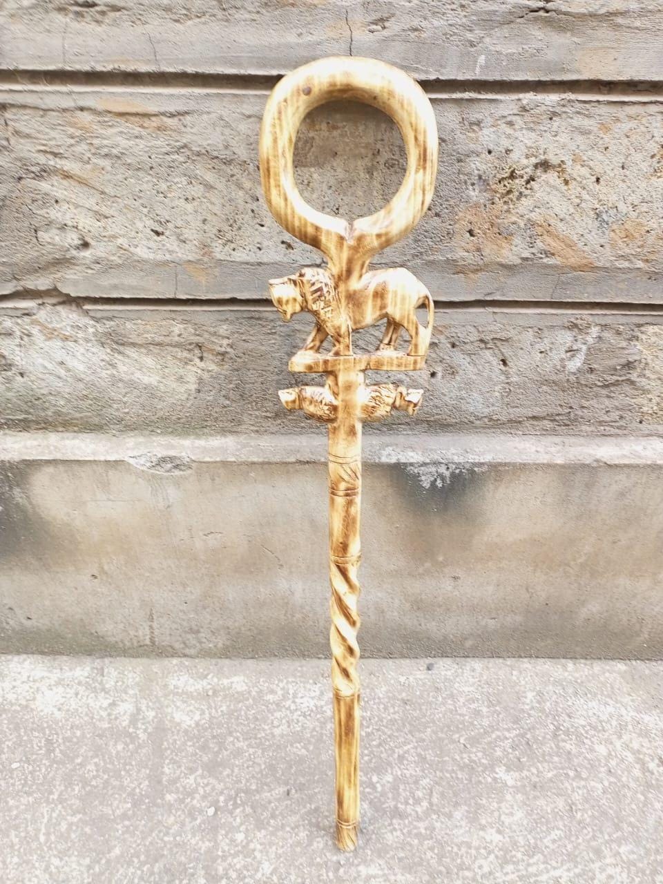 Handcrafted Wooden Walking Stick/Authentic Tribal Hiking Staff/Wooden Walking Cane/Unique Walking Cane Gift