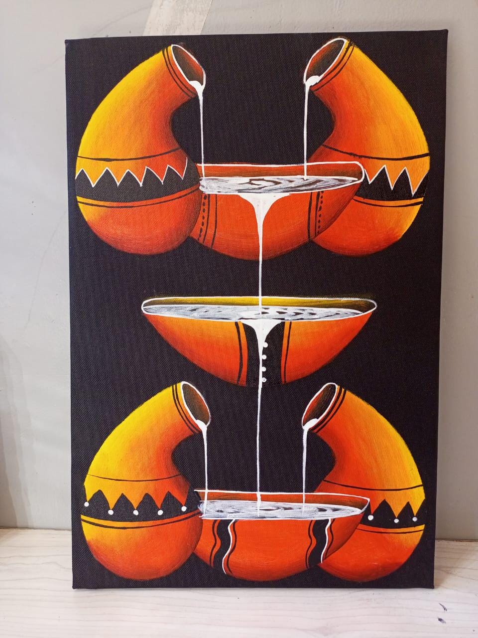 Handmade Canvas Wall Art | Festive Christmas Decor | Unique Gift for Holidays | Modern Boho Home Accent | Ready-to-Hang Painting