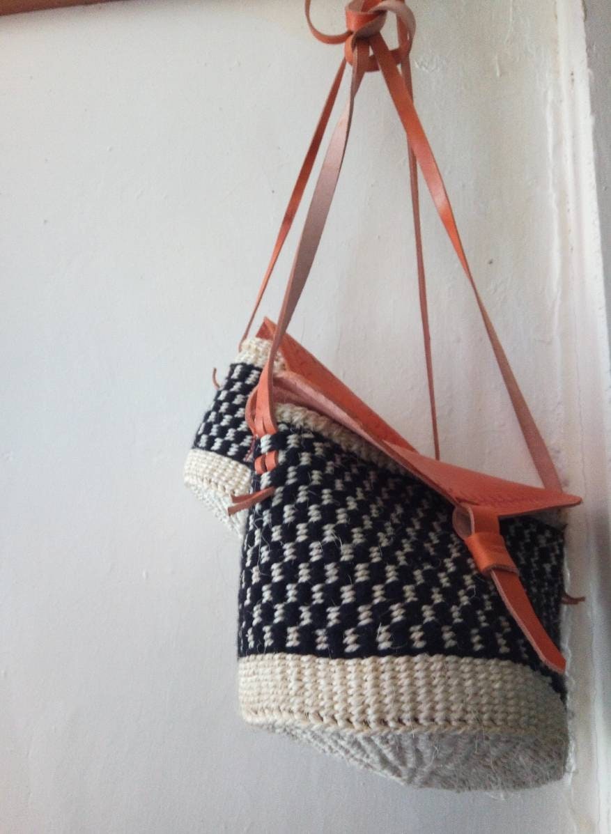 Handmade Woven Sisal Sling Bag - Boho Eco-Friendly Crossbody Bag | Sustainable Natural Fiber Purse | African Artisan Handcrafted Bag