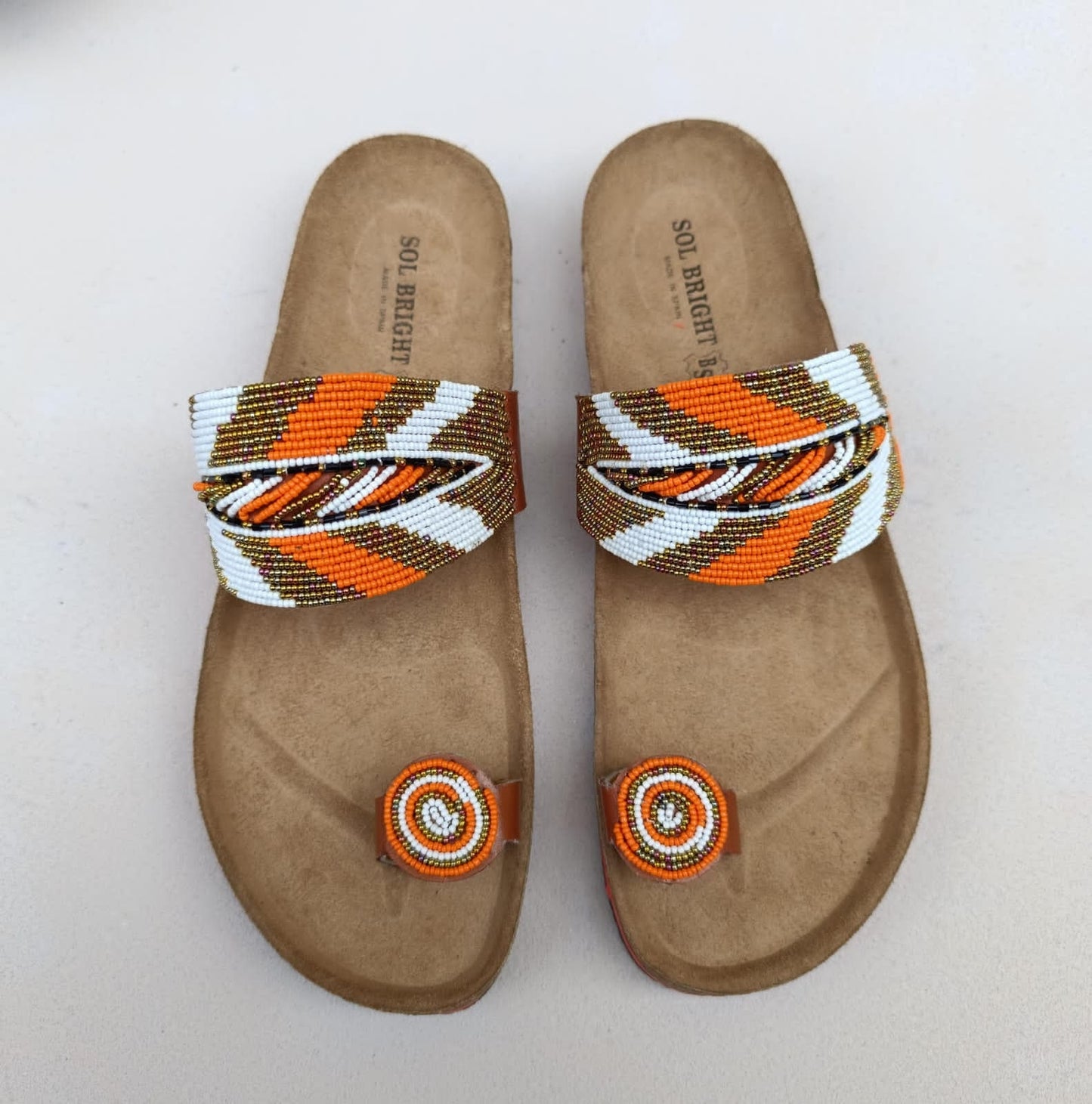 Handmade African Beaded Sandals/Authentic Maasai-Style Leather Flip-Flops Women/Boho Beach Sandals/Comfortable Summer Sandal African Gifts