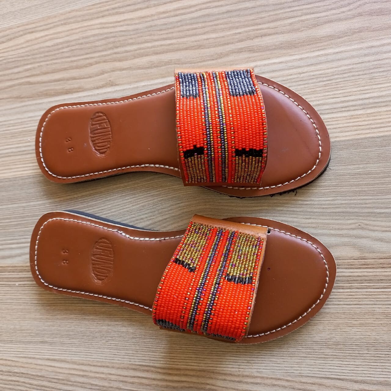 Handmade African Beaded Sandals/Authentic Maasai-Style Leather Flip-Flops Women/Boho Beach Sandals/Comfortable Summer Sandal African Gifts