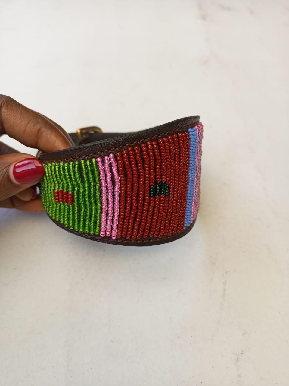 African Beaded Collar, Handmade Dog Collar , Maasai collar, Leather collar, Pet Gift, Christmas gift, Pet collar, Dog leash, Pet lead