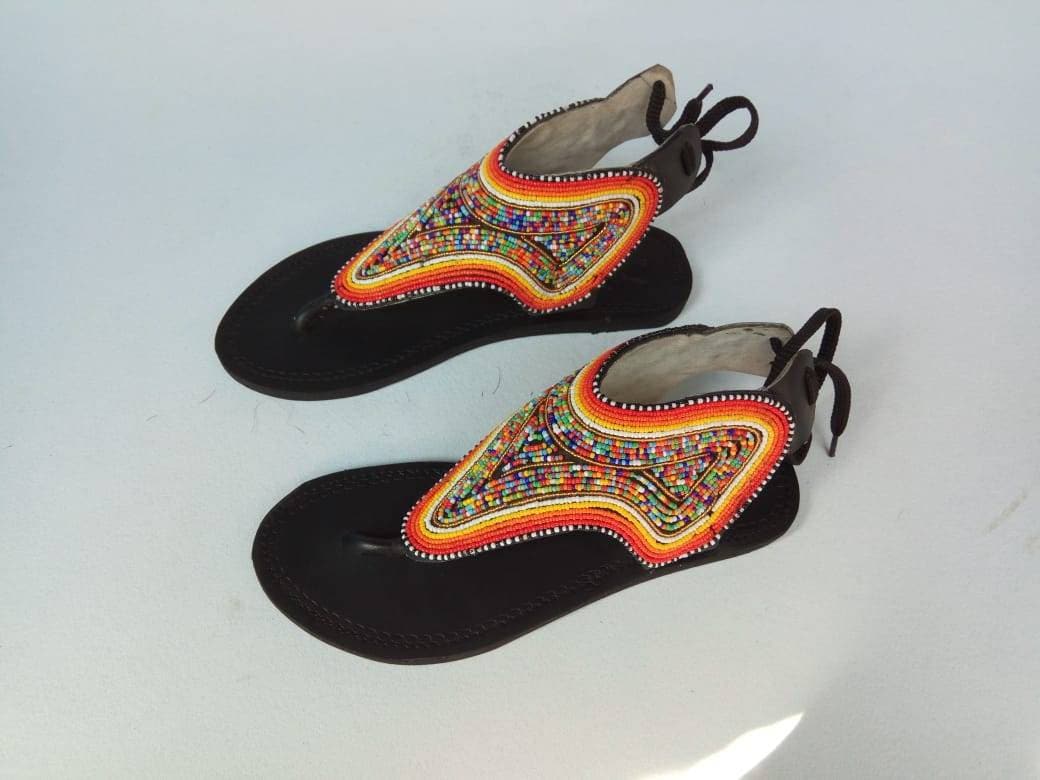 CUSTOMIZED African beaded sandals, summer sandals, Christmas gift for her,mom gift,beach sandals, leather sandals.