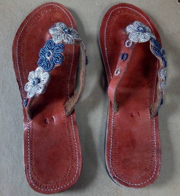 Handmade African Beaded Sandals/Authentic Maasai-Style Leather Flip-Flops Women/Boho Beach Sandals/Comfortable Summer Sandal African Gifts